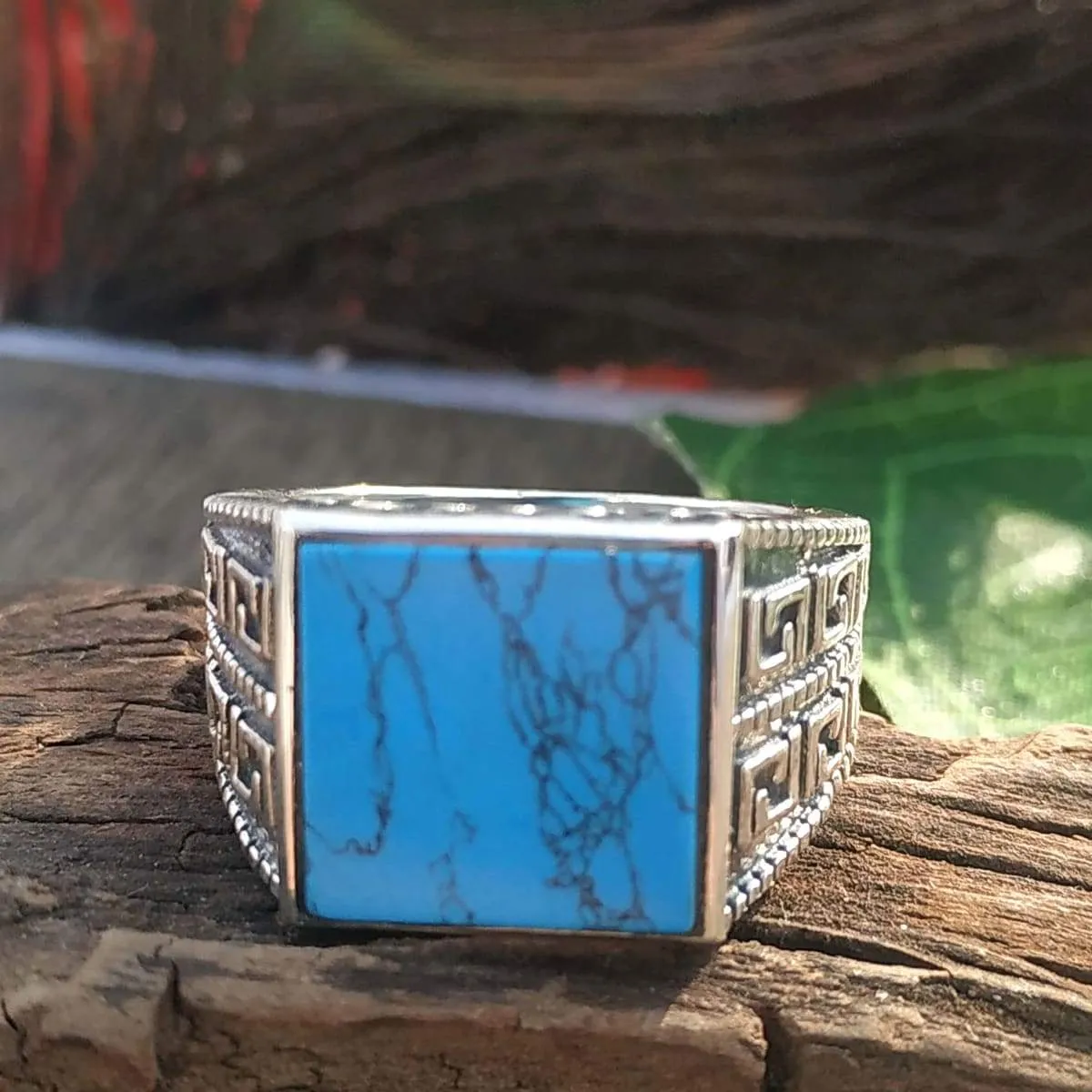 Handmade Turquoise Ring for Men