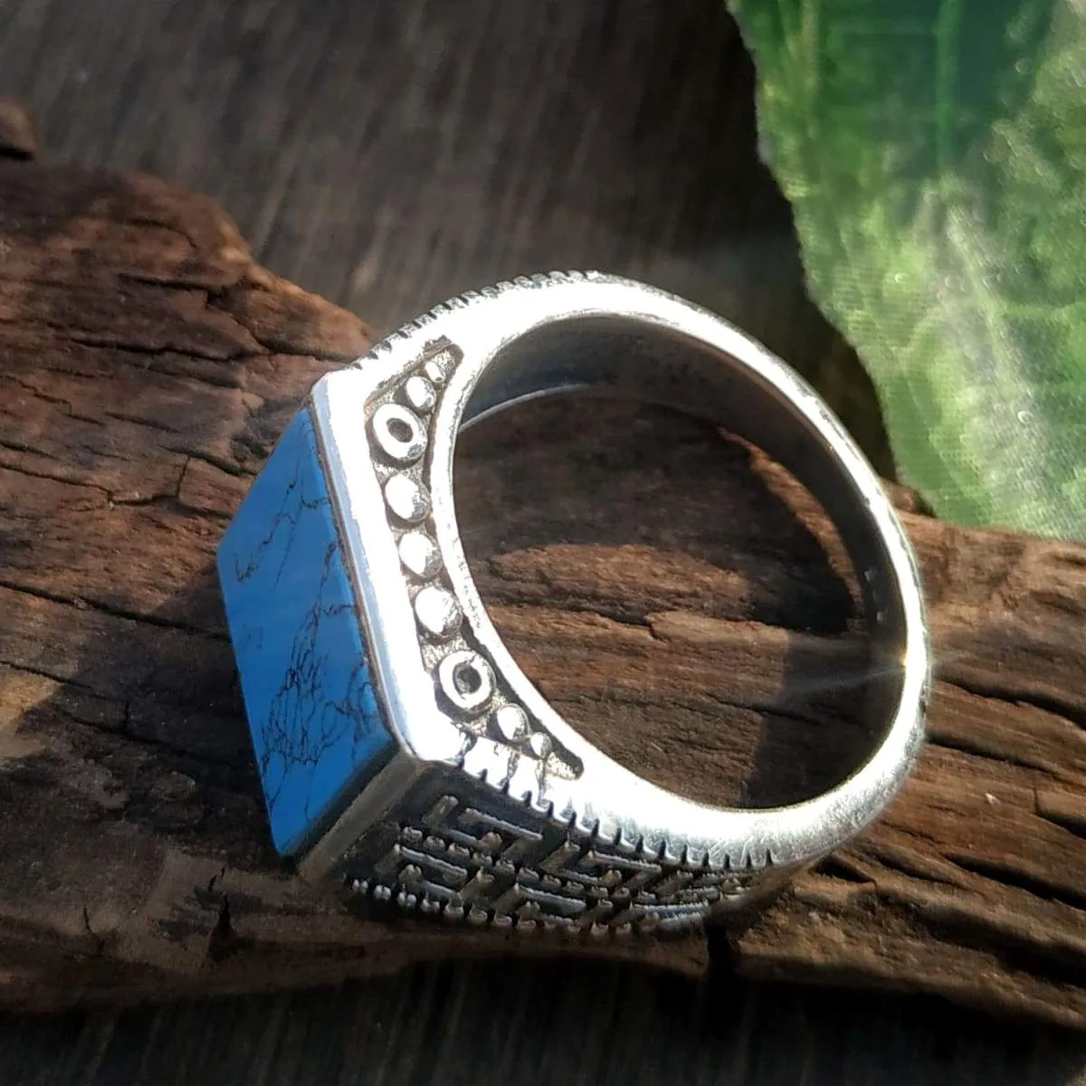 Handmade Turquoise Ring for Men