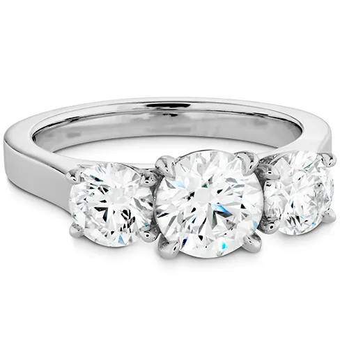 Hearts On Fire Illustrious Three Stone Diamond Engagement Ring