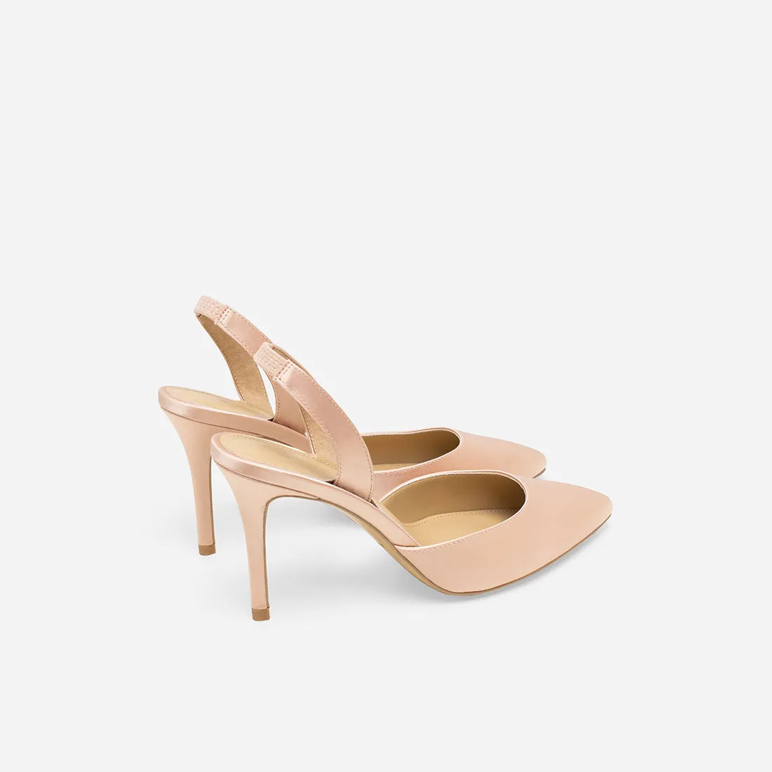 Hebe Satin Slingback Pumps