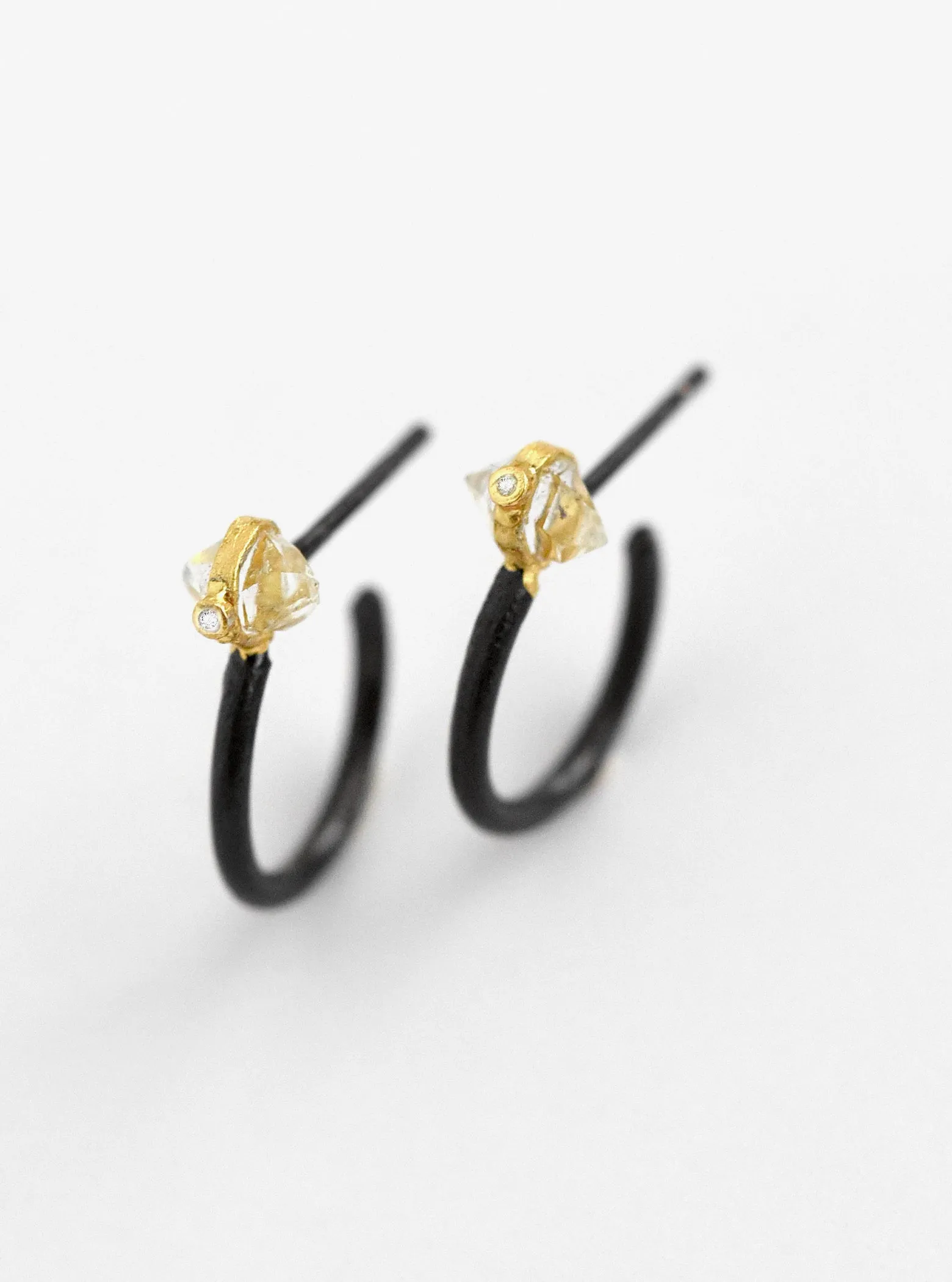 Herkimer  Diamond Minimalist Hoop Earring