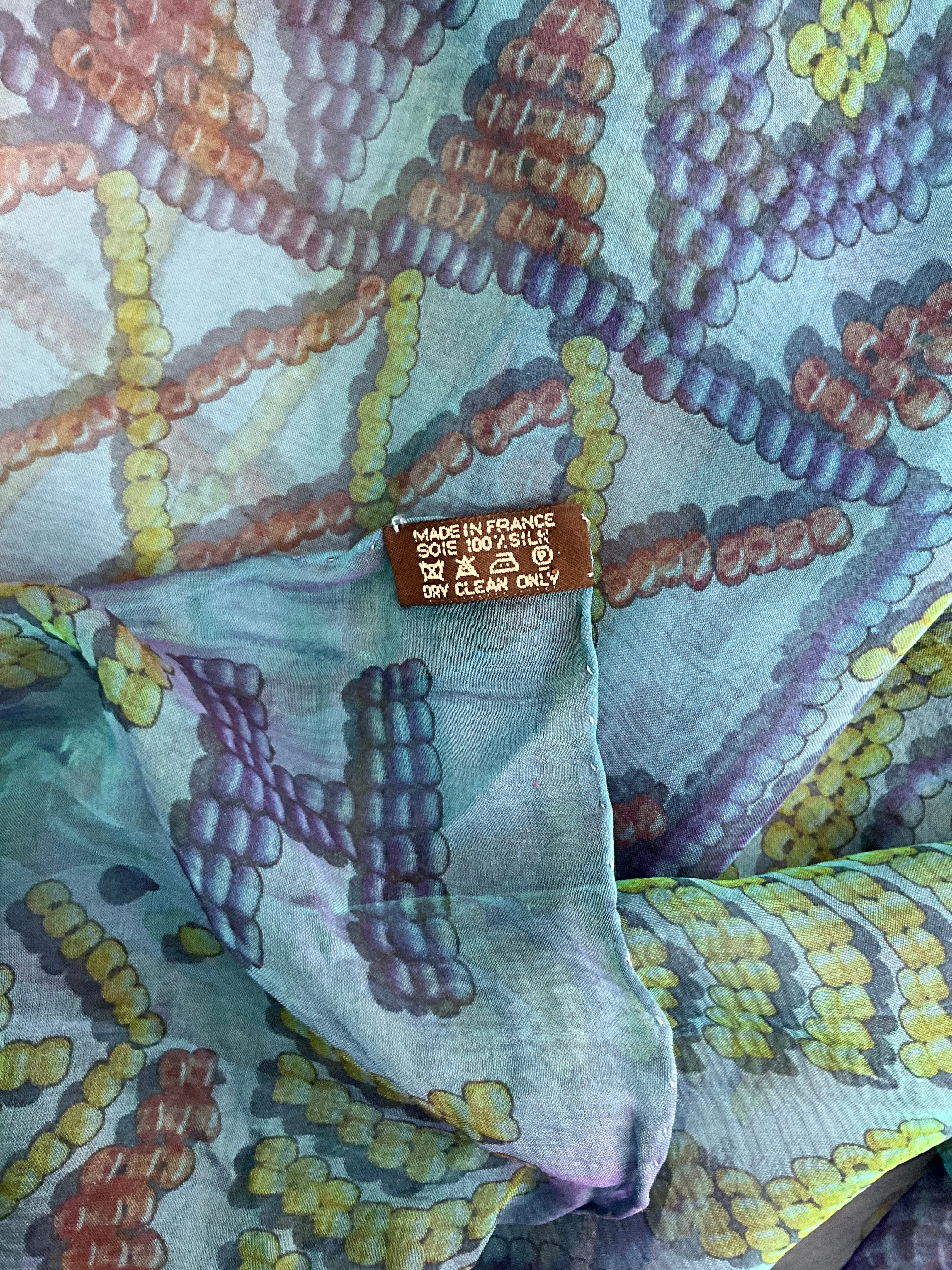 Hermes Kelly En Perels Silk Chiffon Scarf