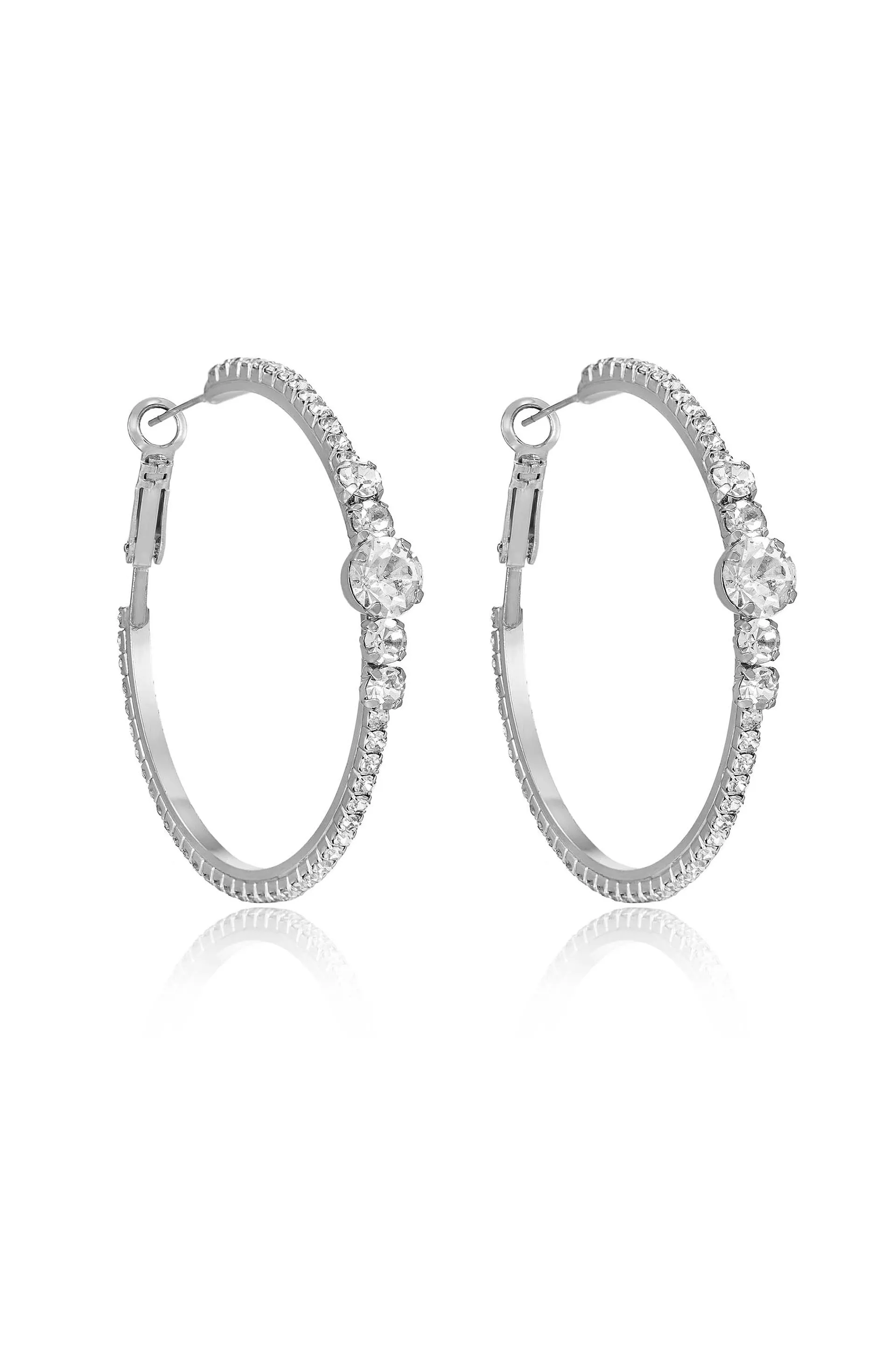 Hollywood Forever Crystal Hoop Earrings