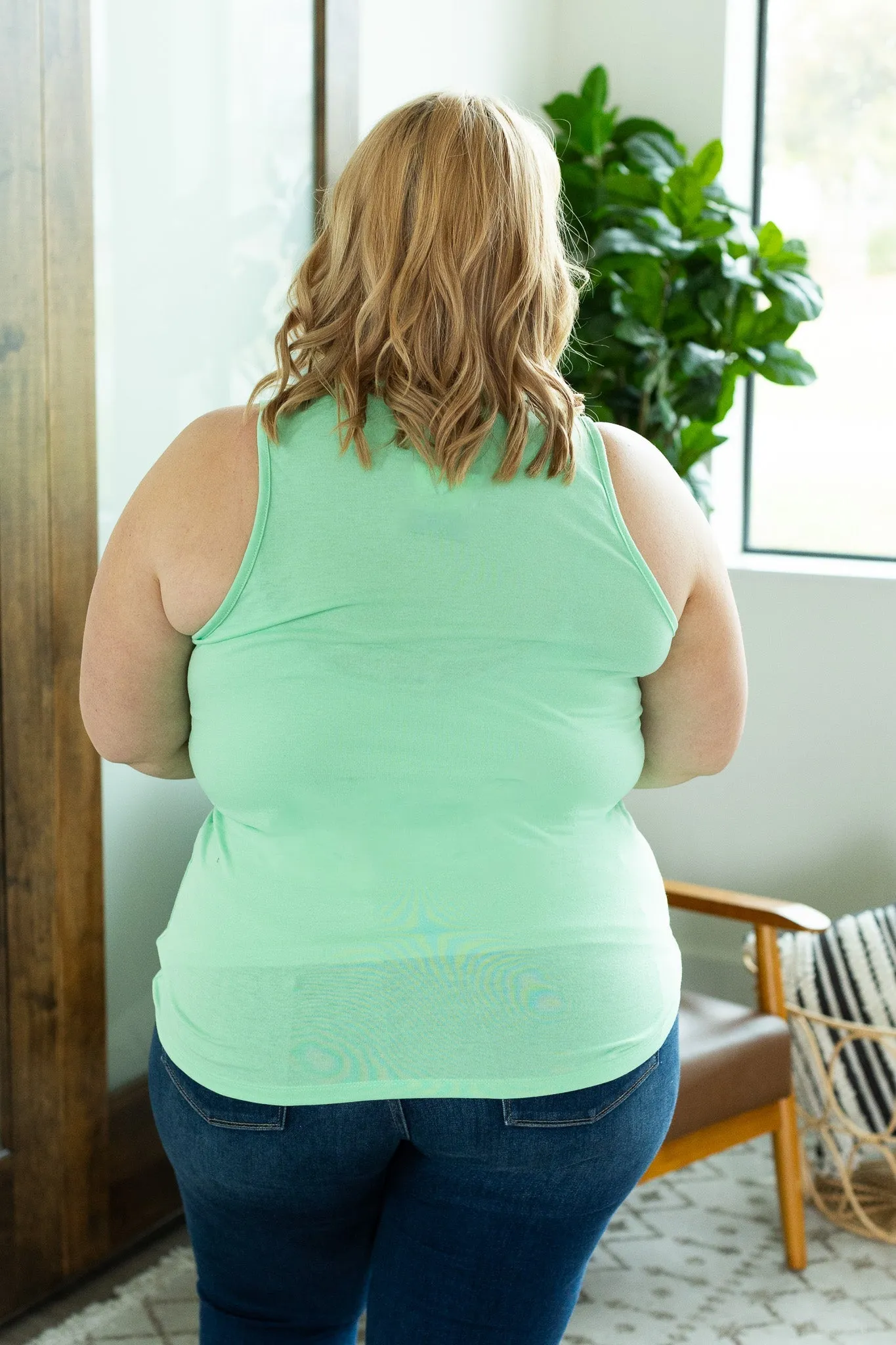 IN STOCK Criss Cross Tank - Lime Green