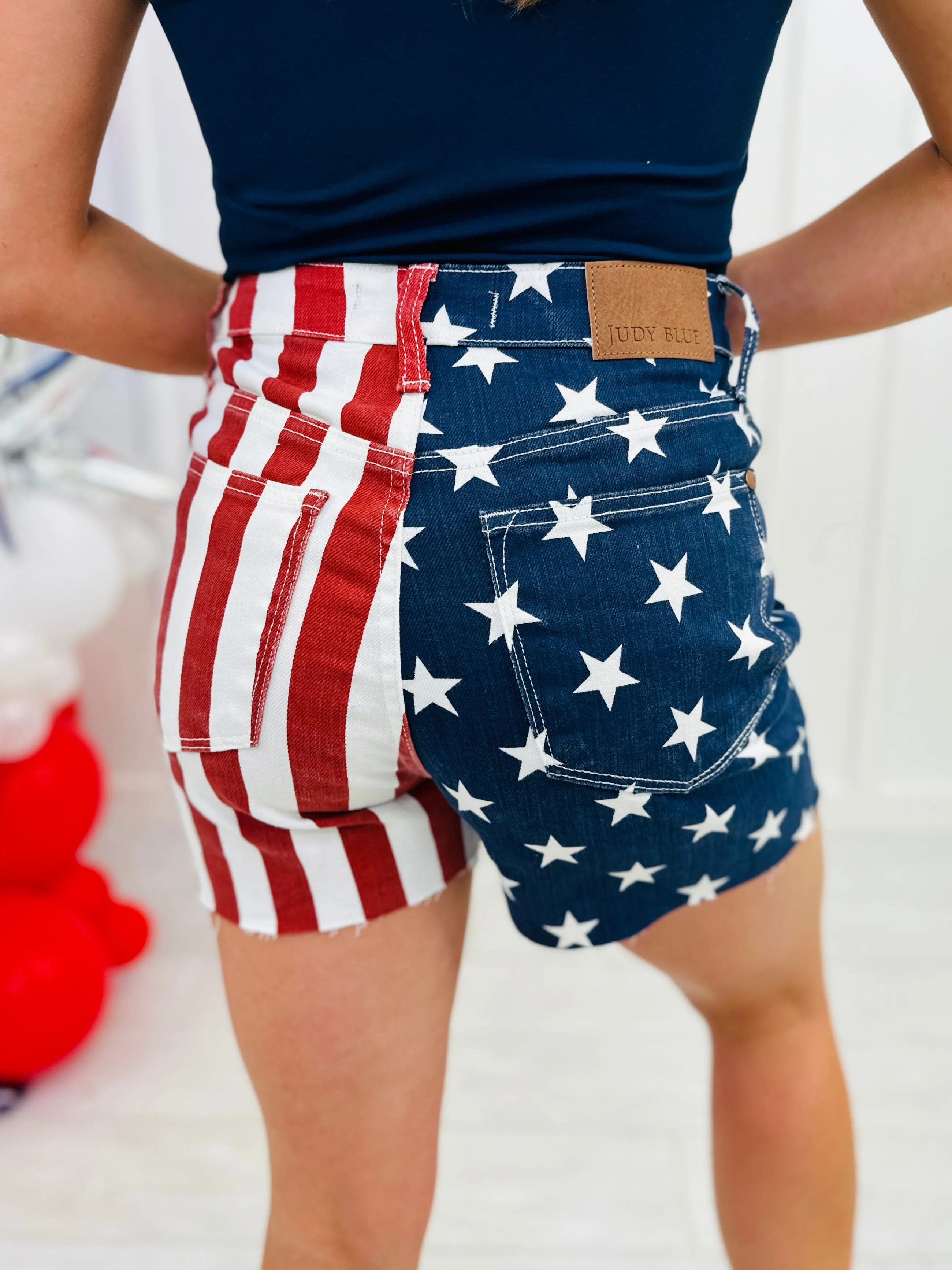 Judy Blue REG/CURVY Party in the U.S.A. Flag Shorts