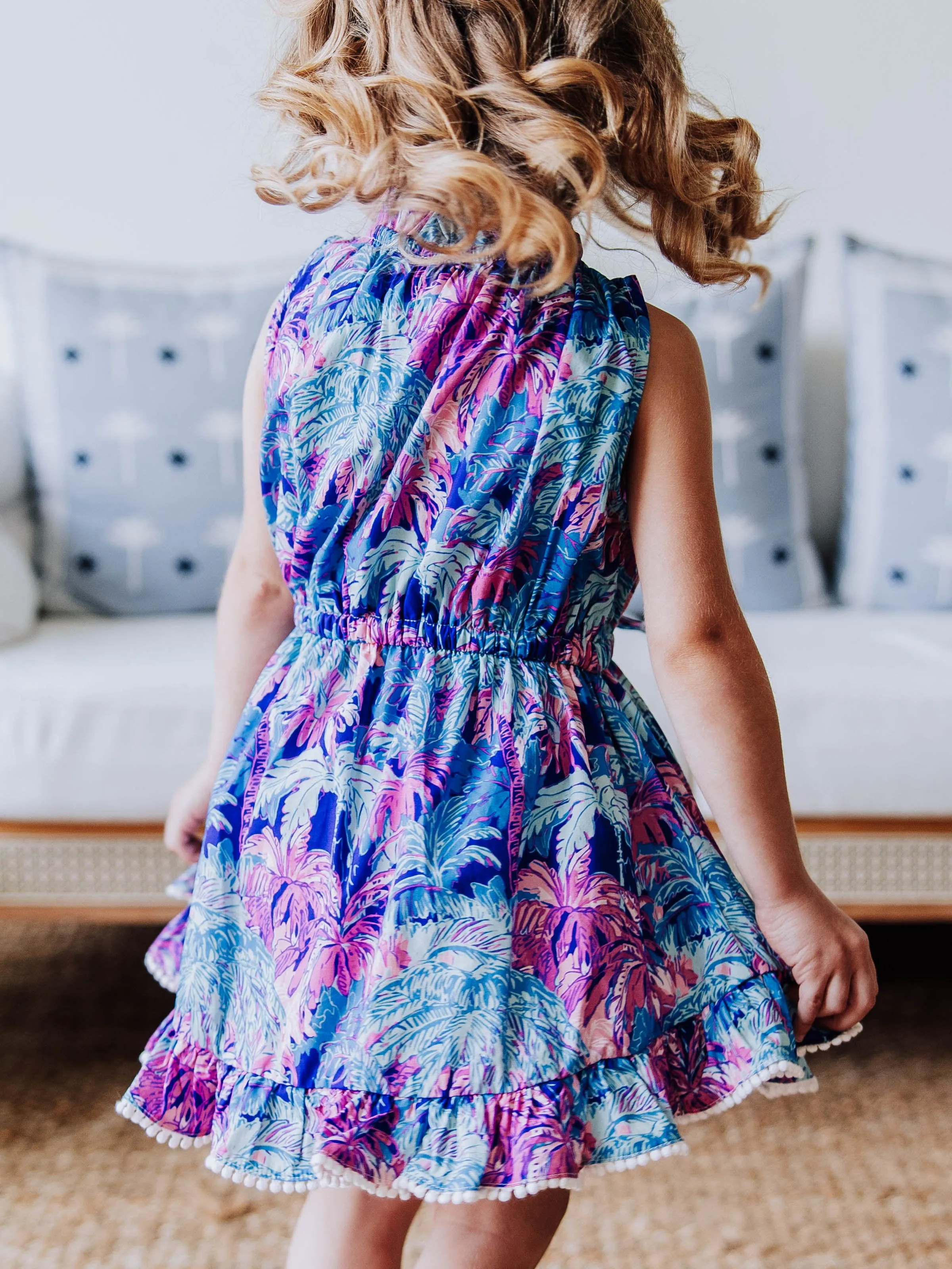 Katie Flutter Dress - Tropical Nights