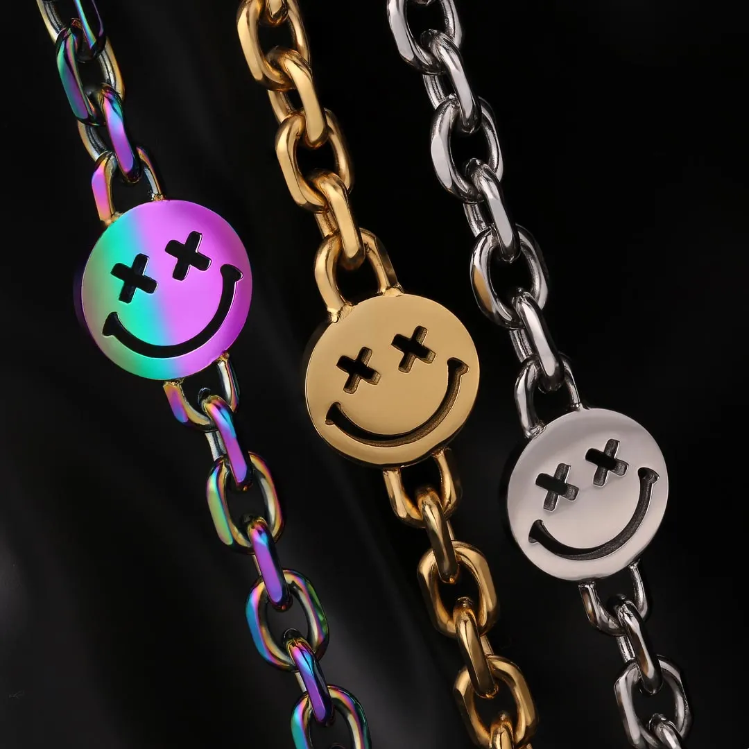 KRKC 6mm Mens Smiley Cable Chain