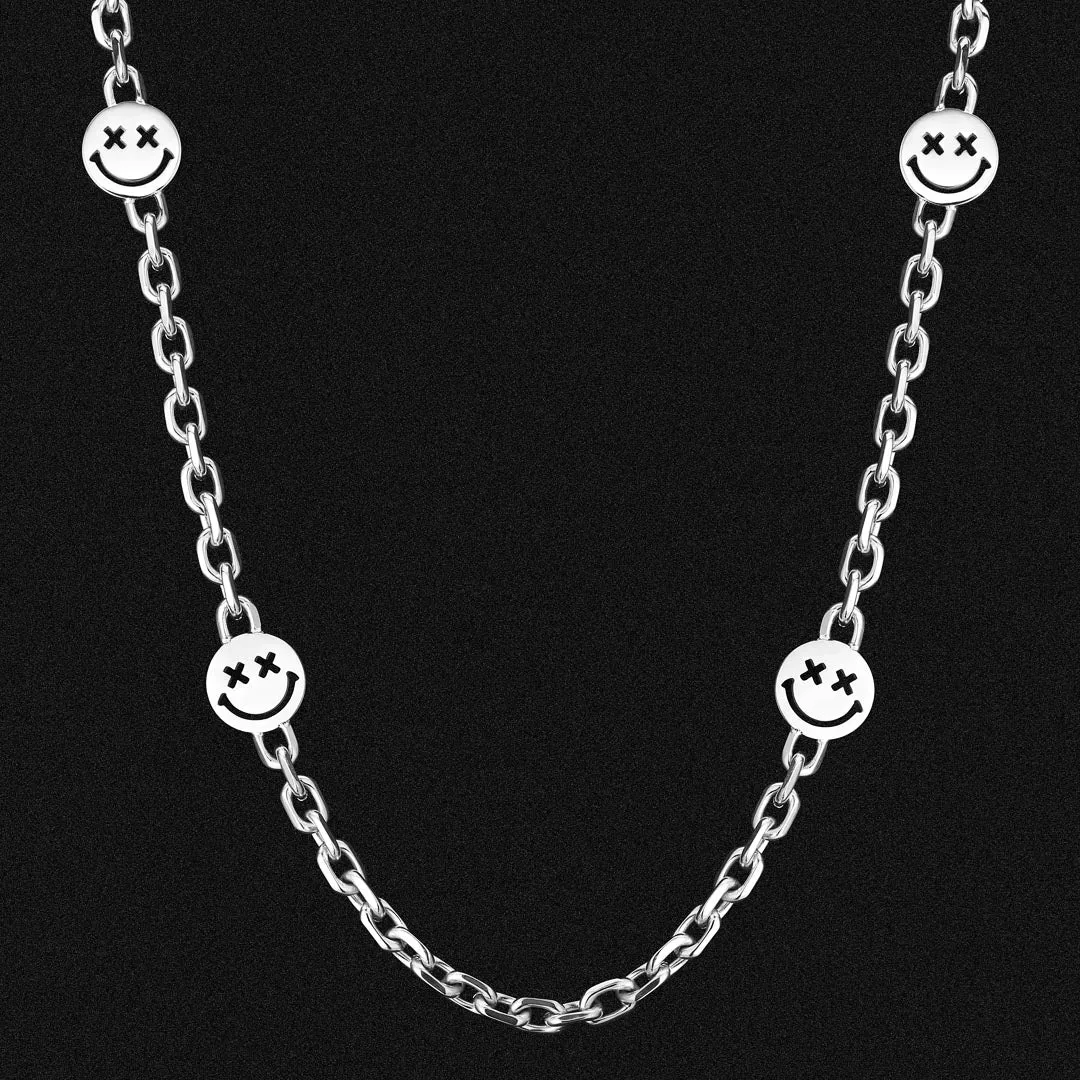 KRKC 6mm Mens Smiley Cable Chain