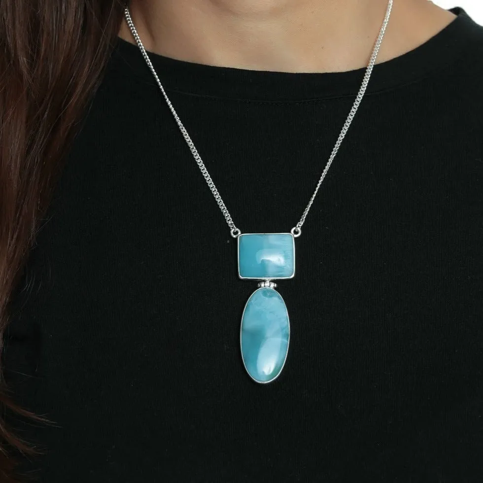 Larimar Stones Necklace Joyful