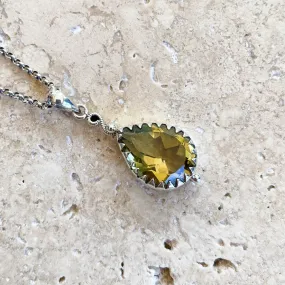 Lemon Quartz Teardrop Gemstone Pendant - Rana