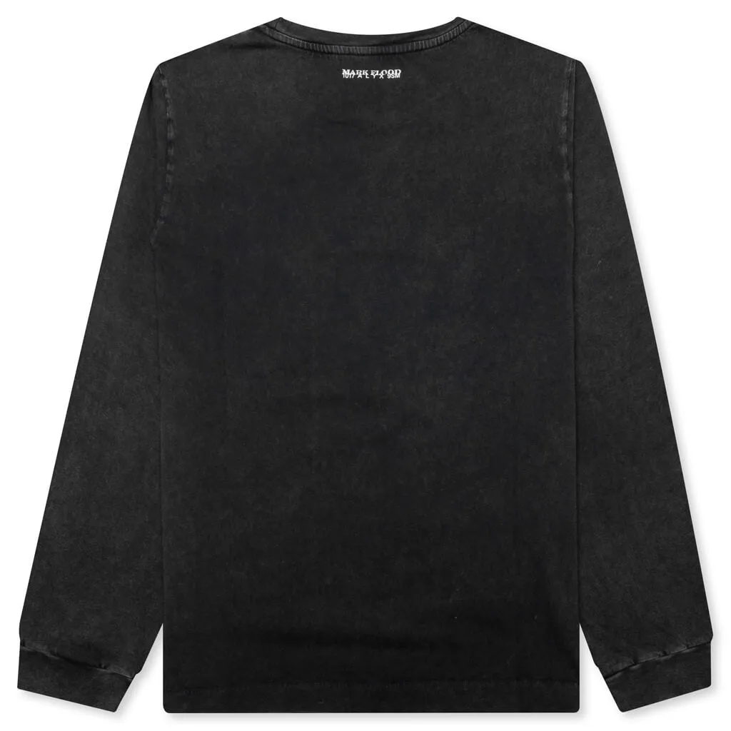 L/S Graphic Tee - Washed Black