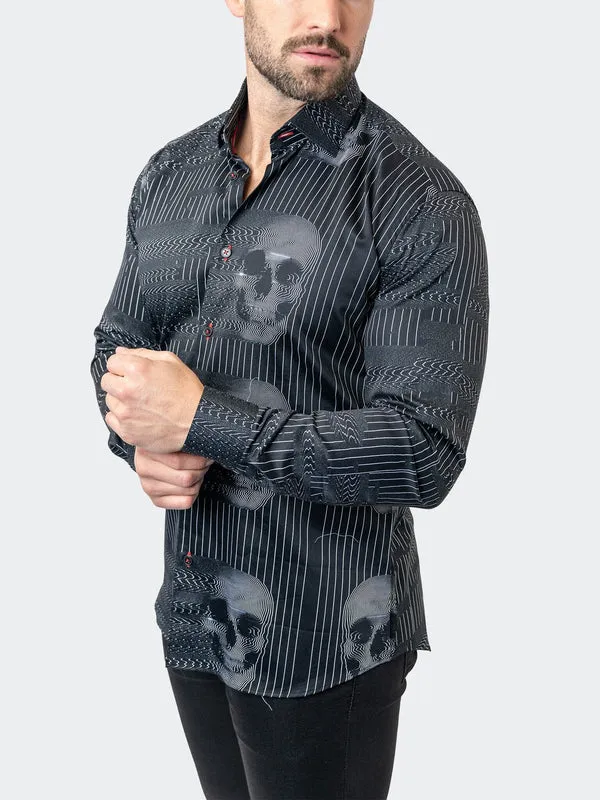 Maceoo Stretch Shirt | Fibonacci SkullGost Black