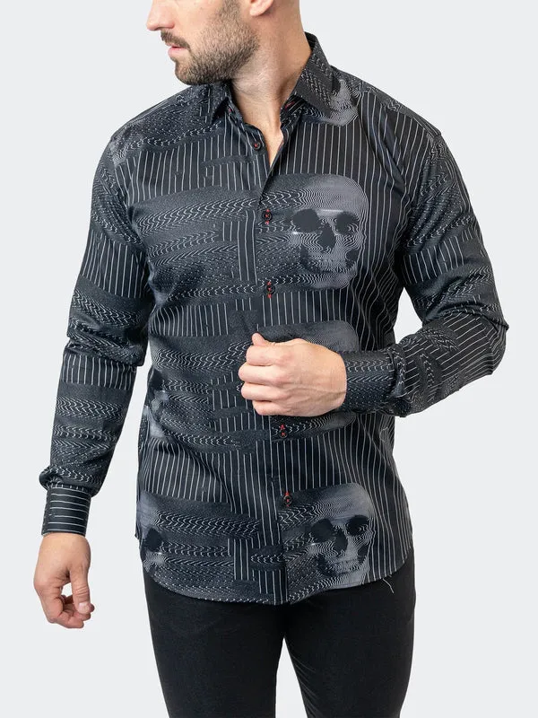 Maceoo Stretch Shirt | Fibonacci SkullGost Black