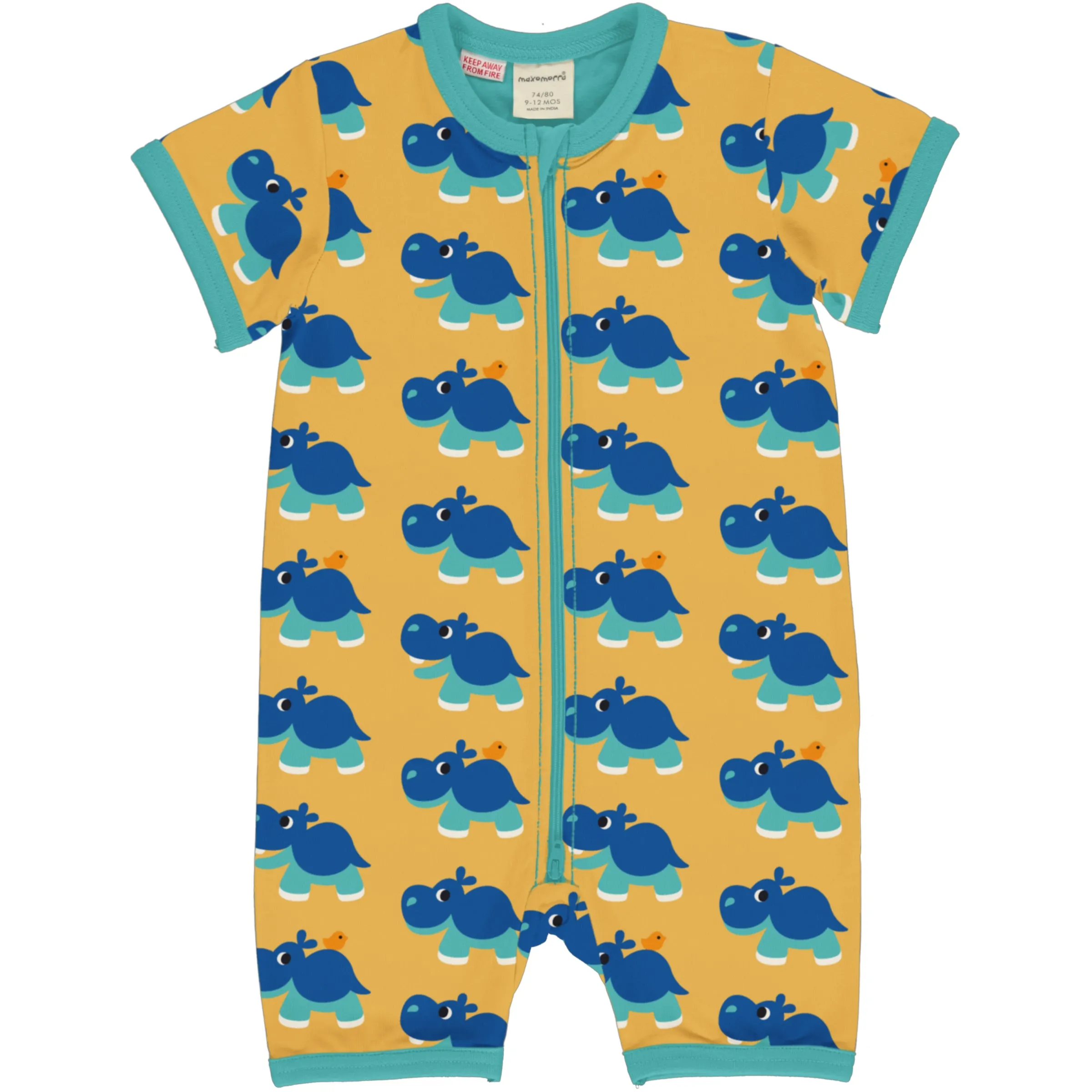 Maxomorra Hippo Short Zip Romper