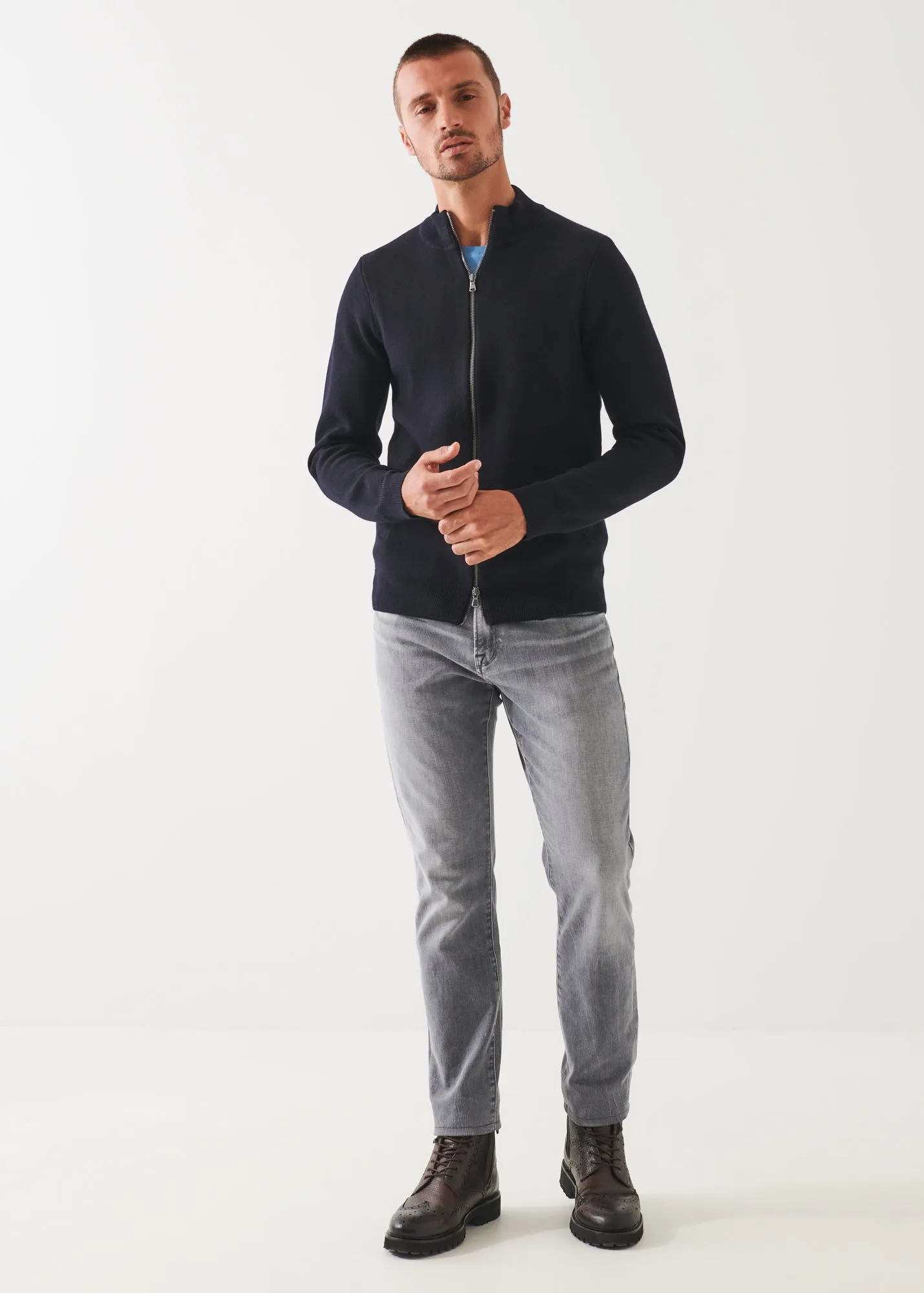 MERINO HALF MILANO ZIP-UP CARDIGAN