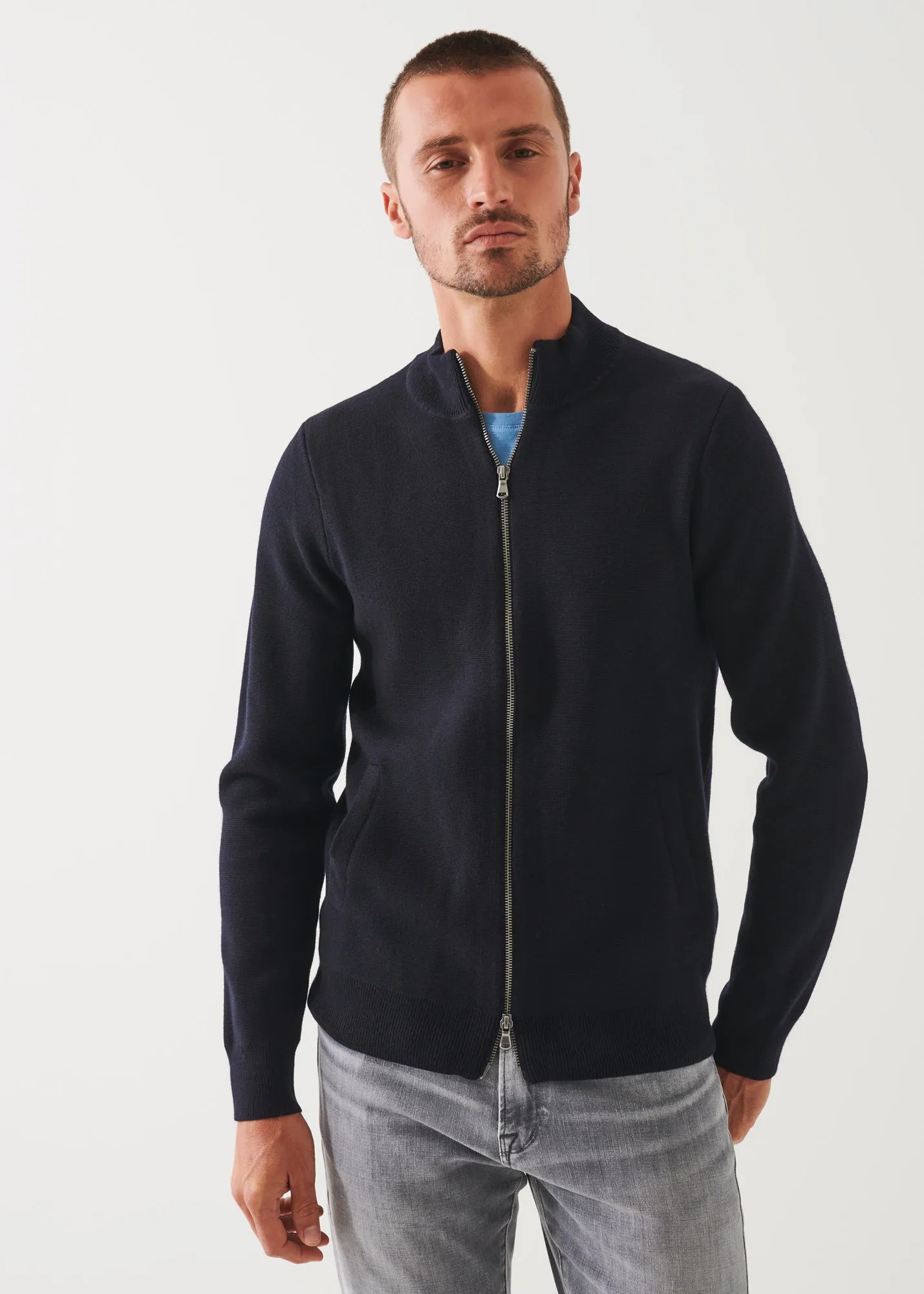 MERINO HALF MILANO ZIP-UP CARDIGAN