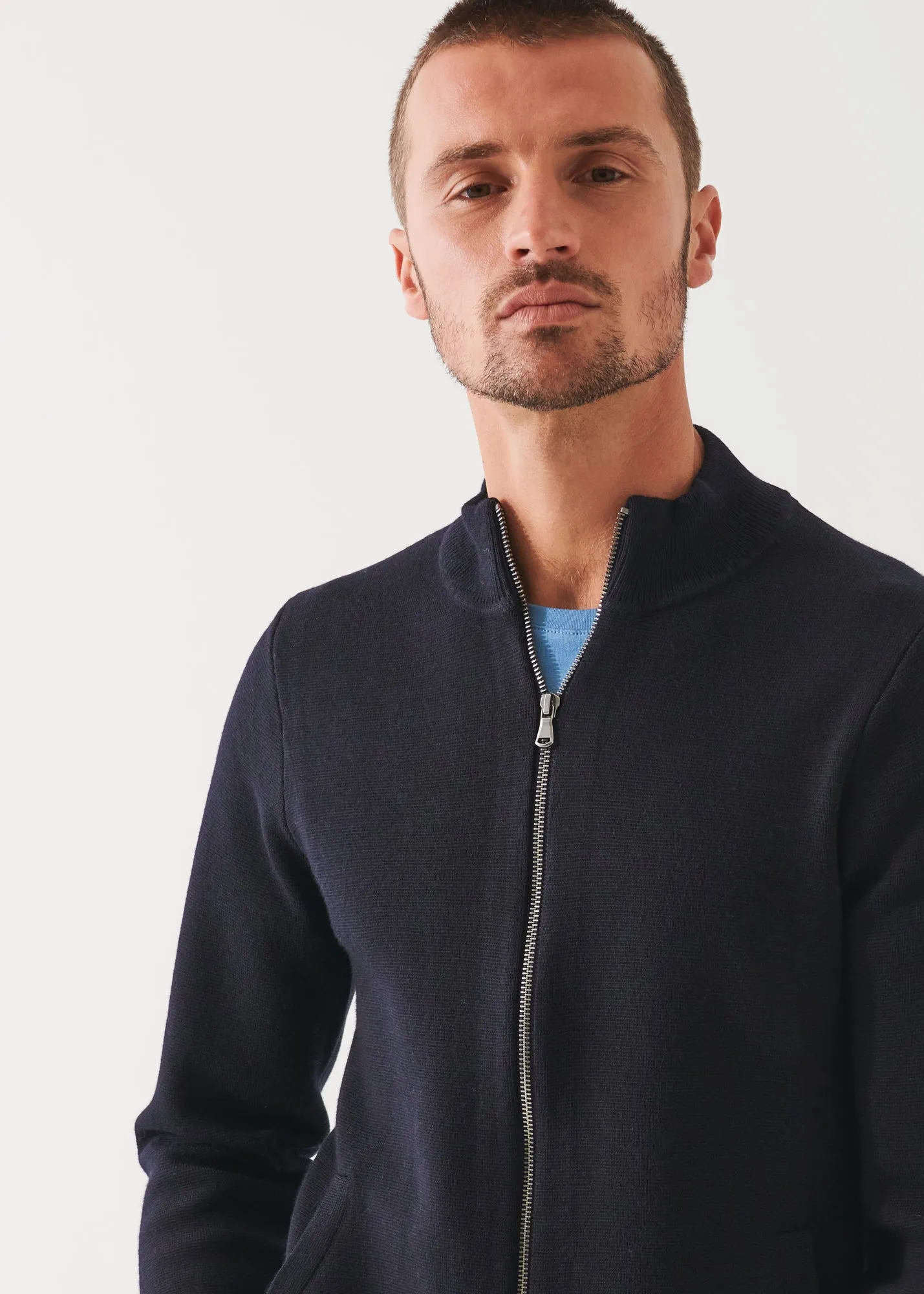 MERINO HALF MILANO ZIP-UP CARDIGAN