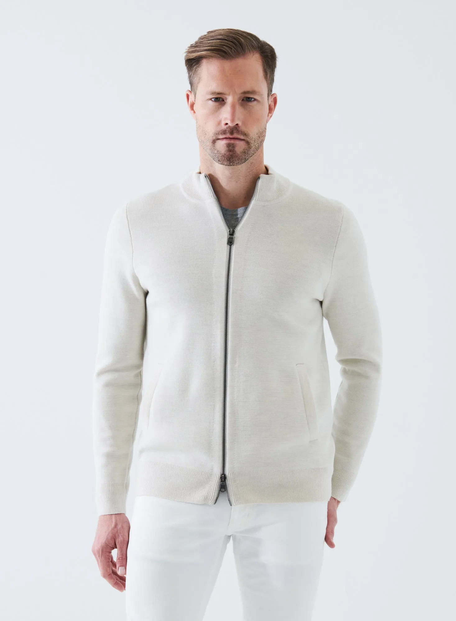 MERINO HALF MILANO ZIP-UP CARDIGAN