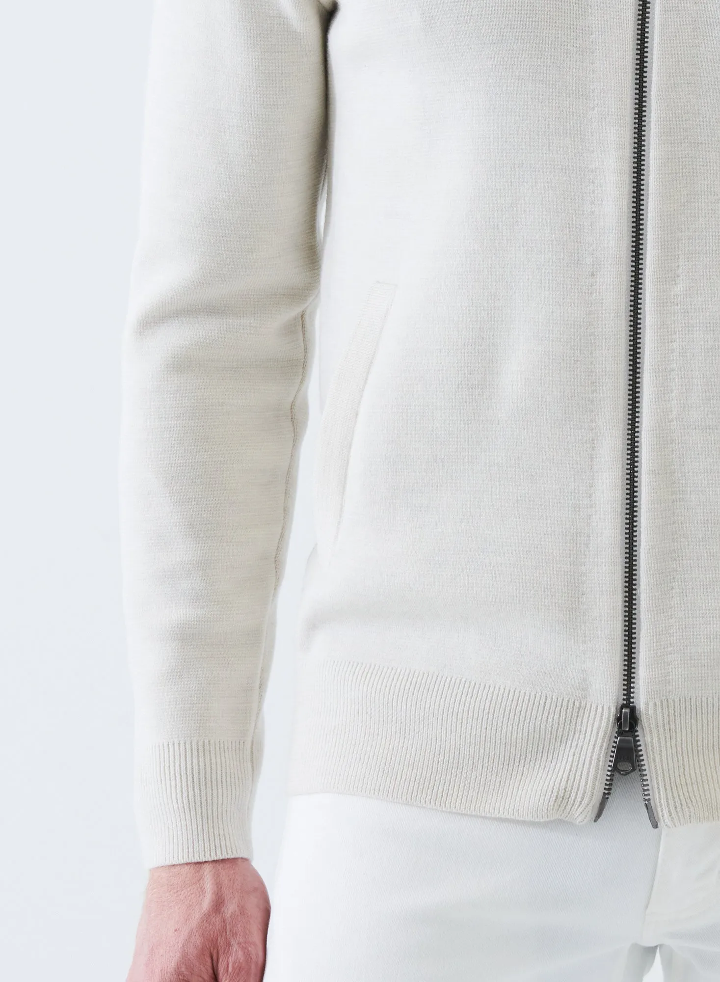 MERINO HALF MILANO ZIP-UP CARDIGAN