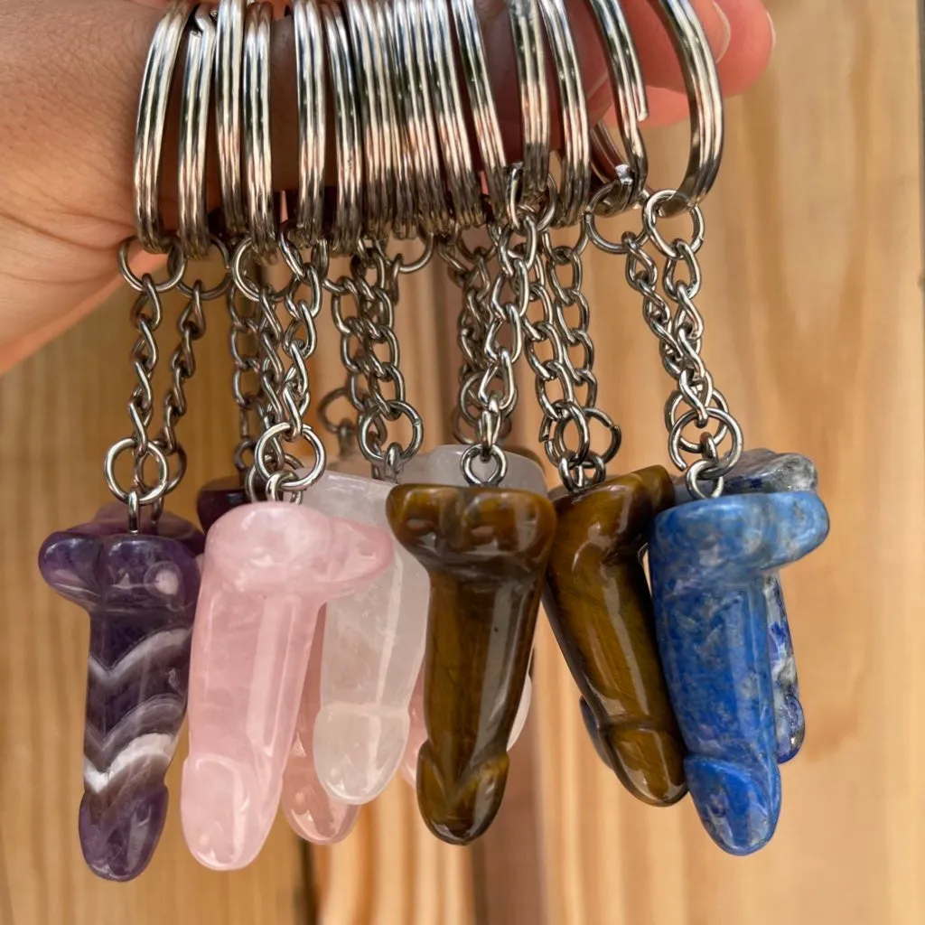 Mini Crystal Phallus Keychain