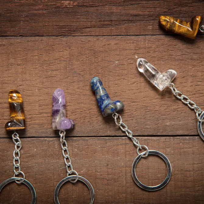 Mini Crystal Phallus Keychain