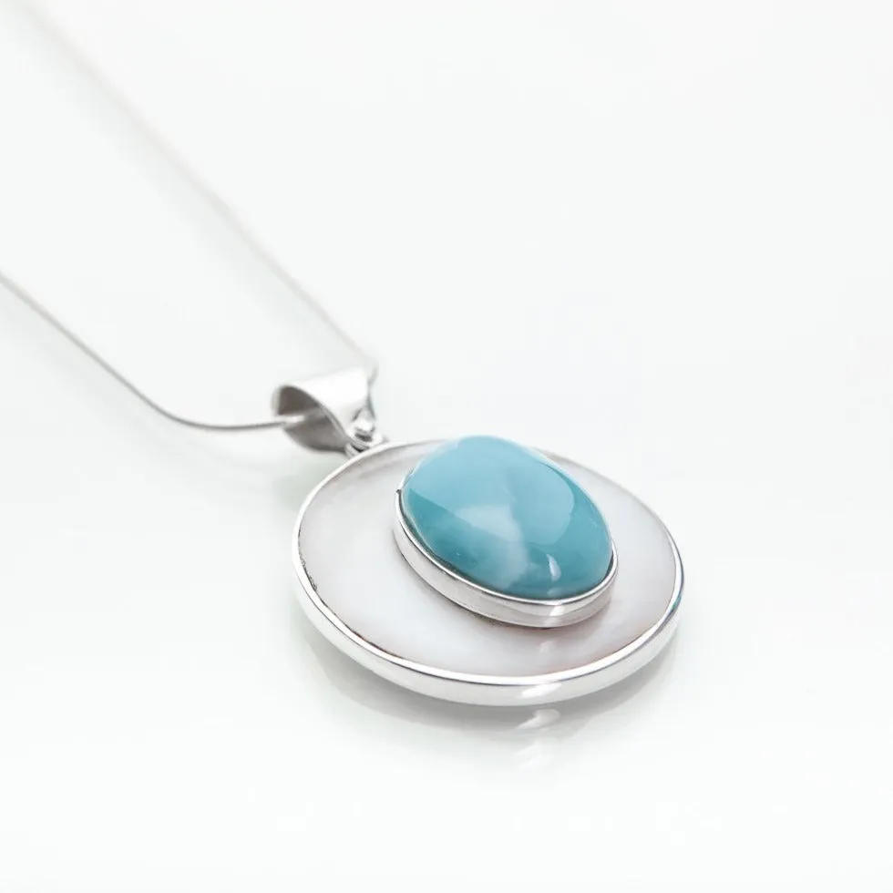 Mother Pearl Larimar Pendant Elaine