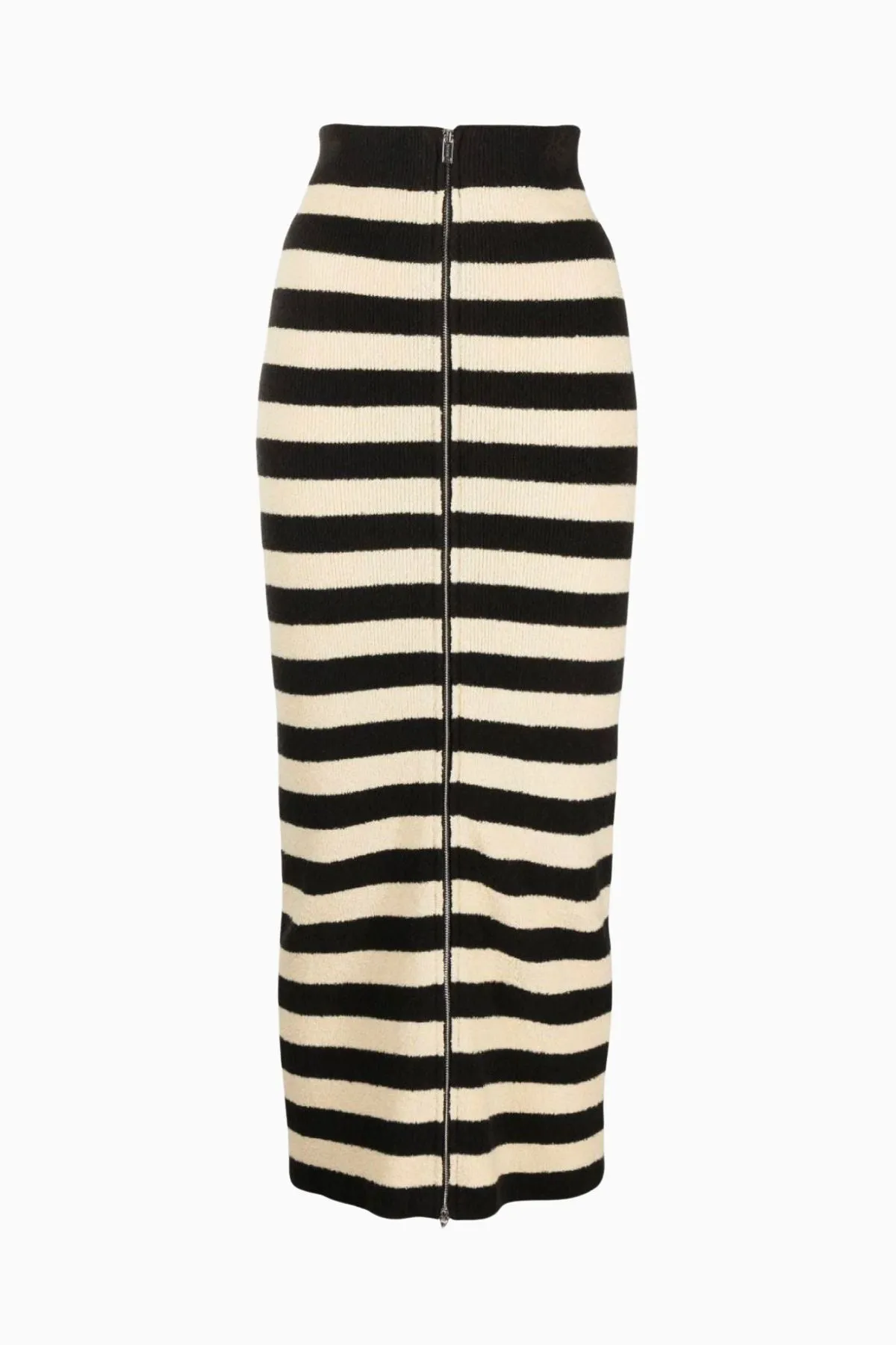 Nanushka Nima Striped Terry Knit Skirt - Creme/ Off Black