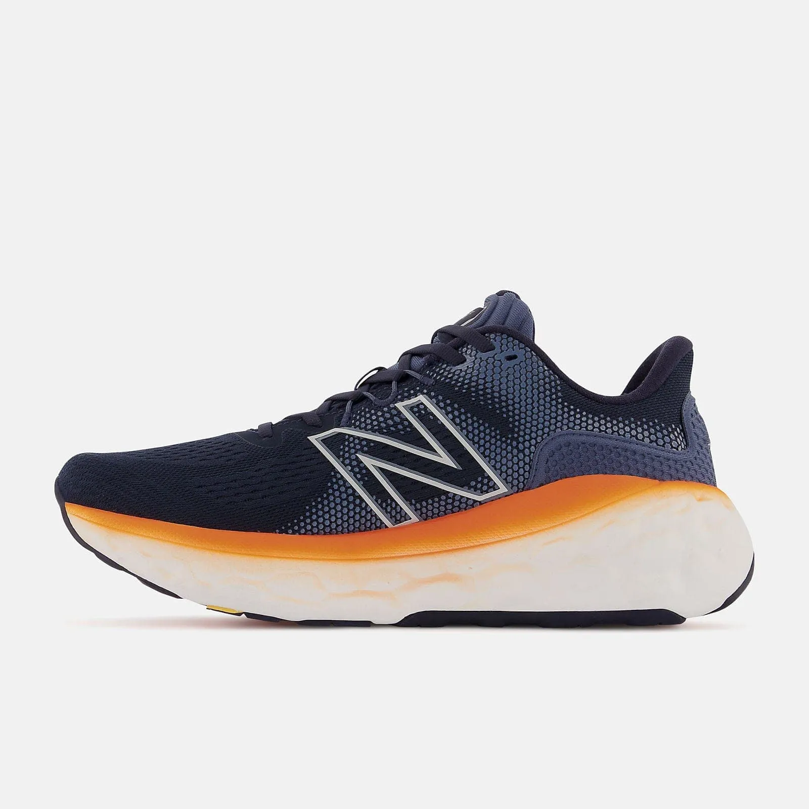 New Balance Fresh Foam More V3 (Men's) - Eclipse with vibrant orange