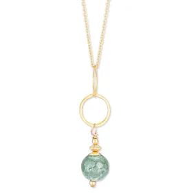 NEW! Ella Circle Drop Gemstone Necklace, Gold Filled by Freshie & Zero