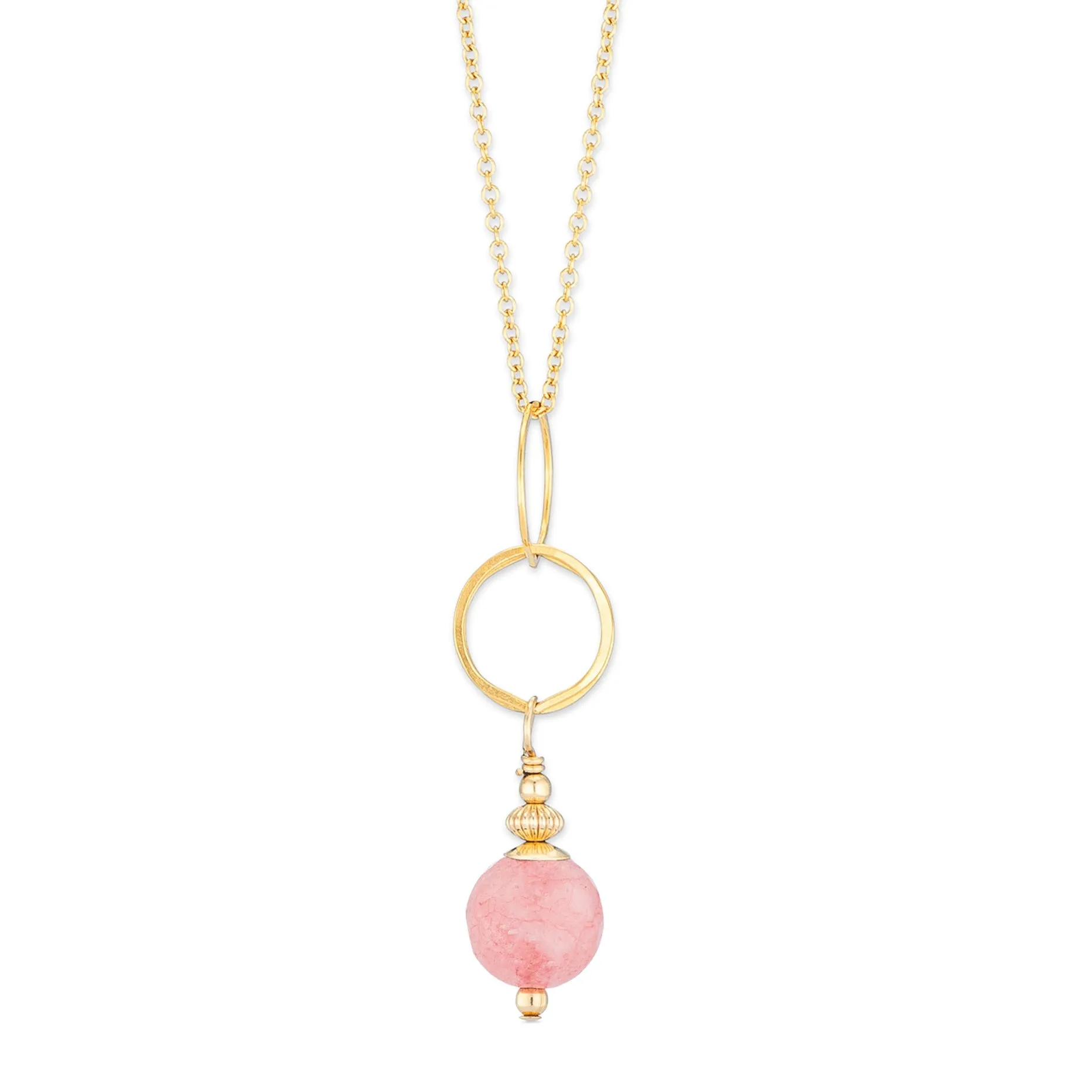 NEW! Ella Circle Drop Gemstone Necklace, Gold Filled by Freshie & Zero