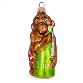 New Year's Eve Champagne Monkey Ornament