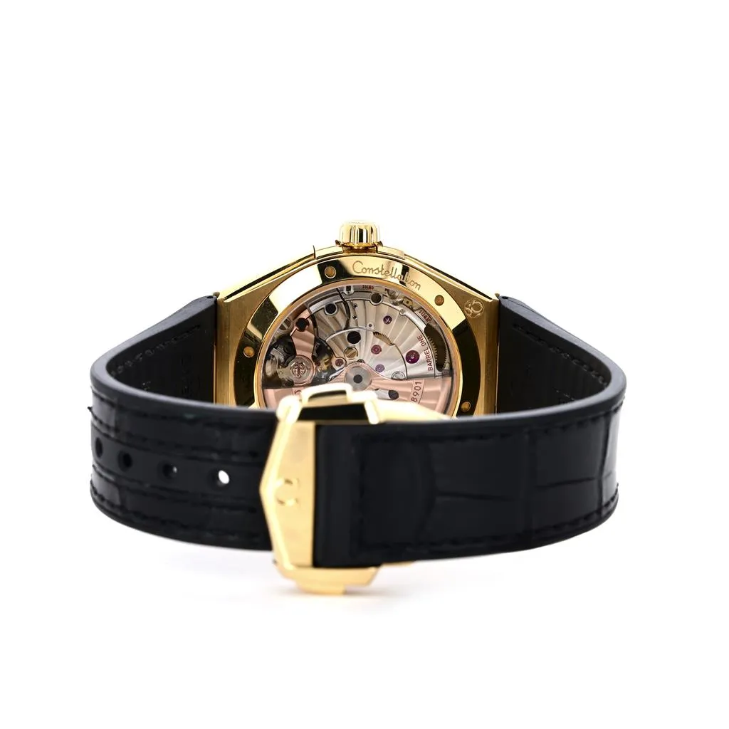 Omega 41mm Constellation, Black Dial, Leather Strap, Yellow Gold - 131.63.41.21.01.001