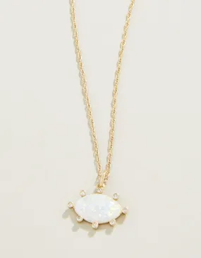 Opaline Necklace in White Crystal