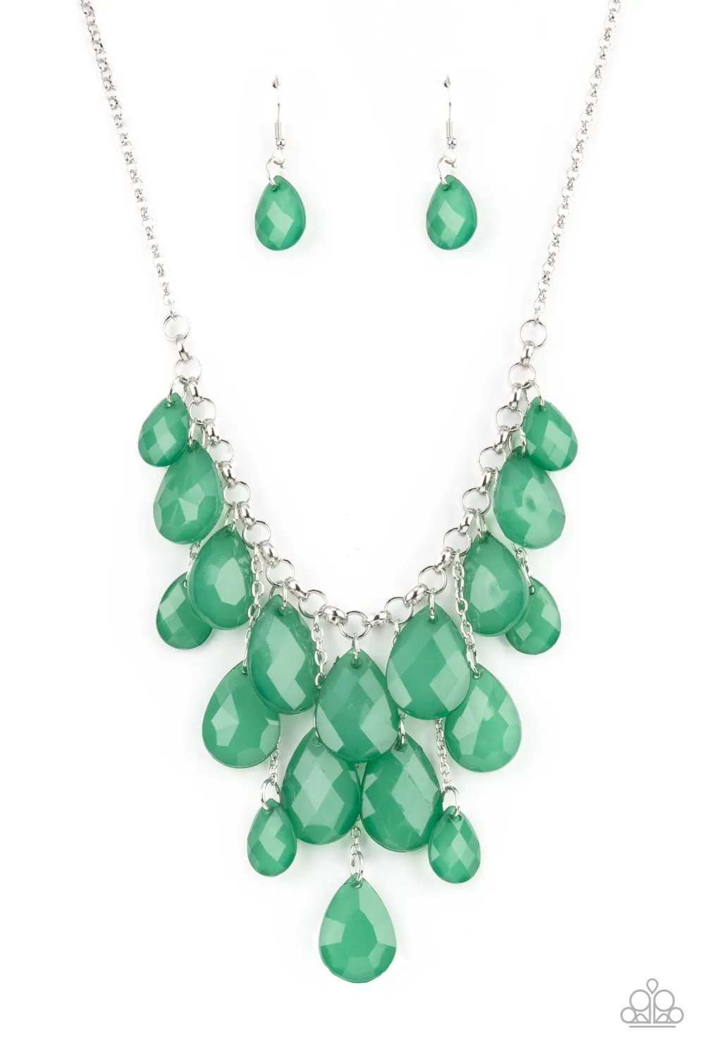 Paparazzi Front Row Flamboyance - Green Necklace