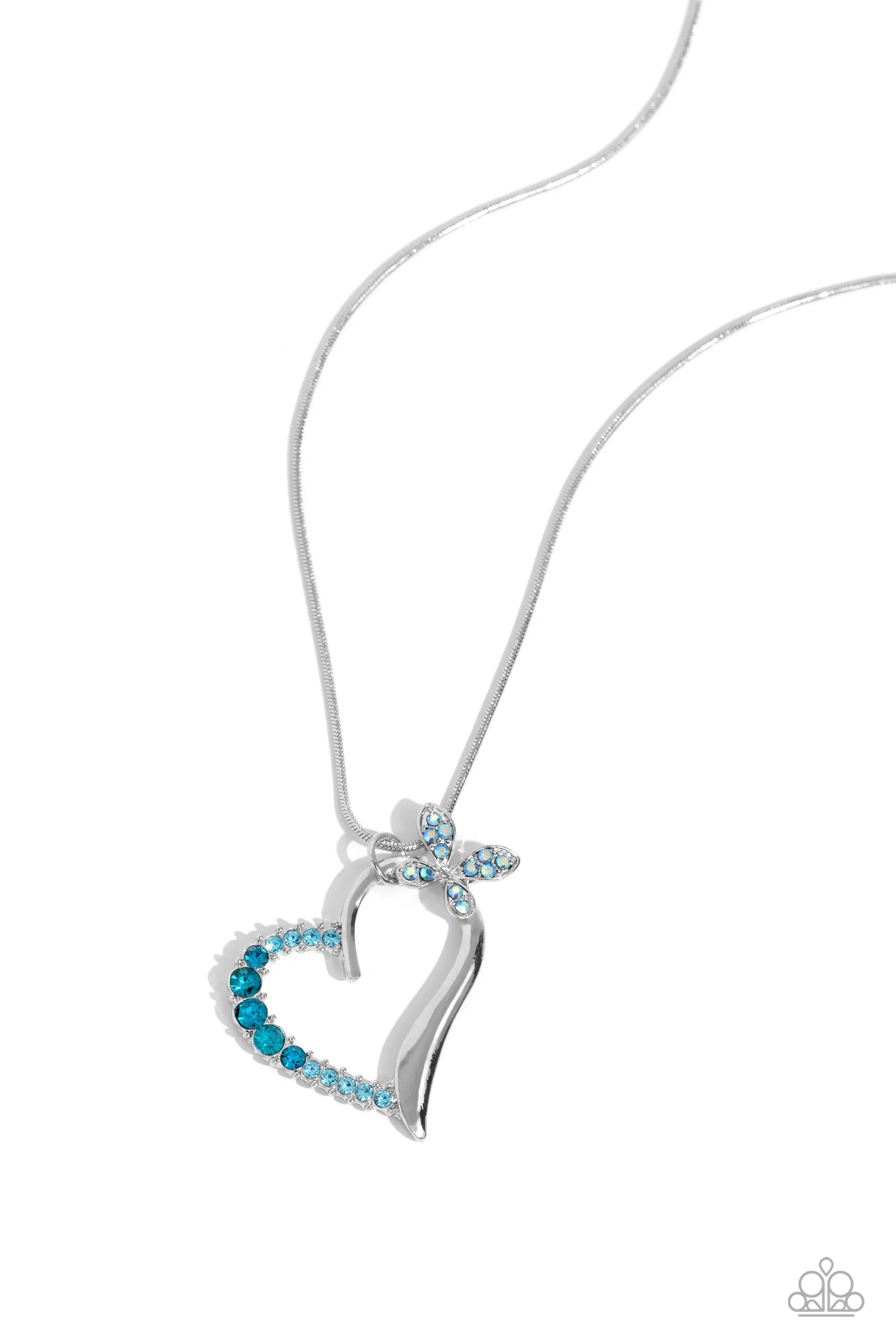 Paparazzi Half-Hearted Haven Blue Necklace & Earring Set