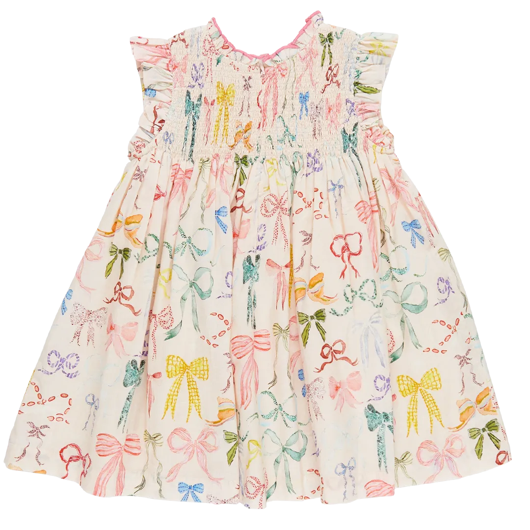 Pink Chicken Stevie Dress - Watercolor Bows