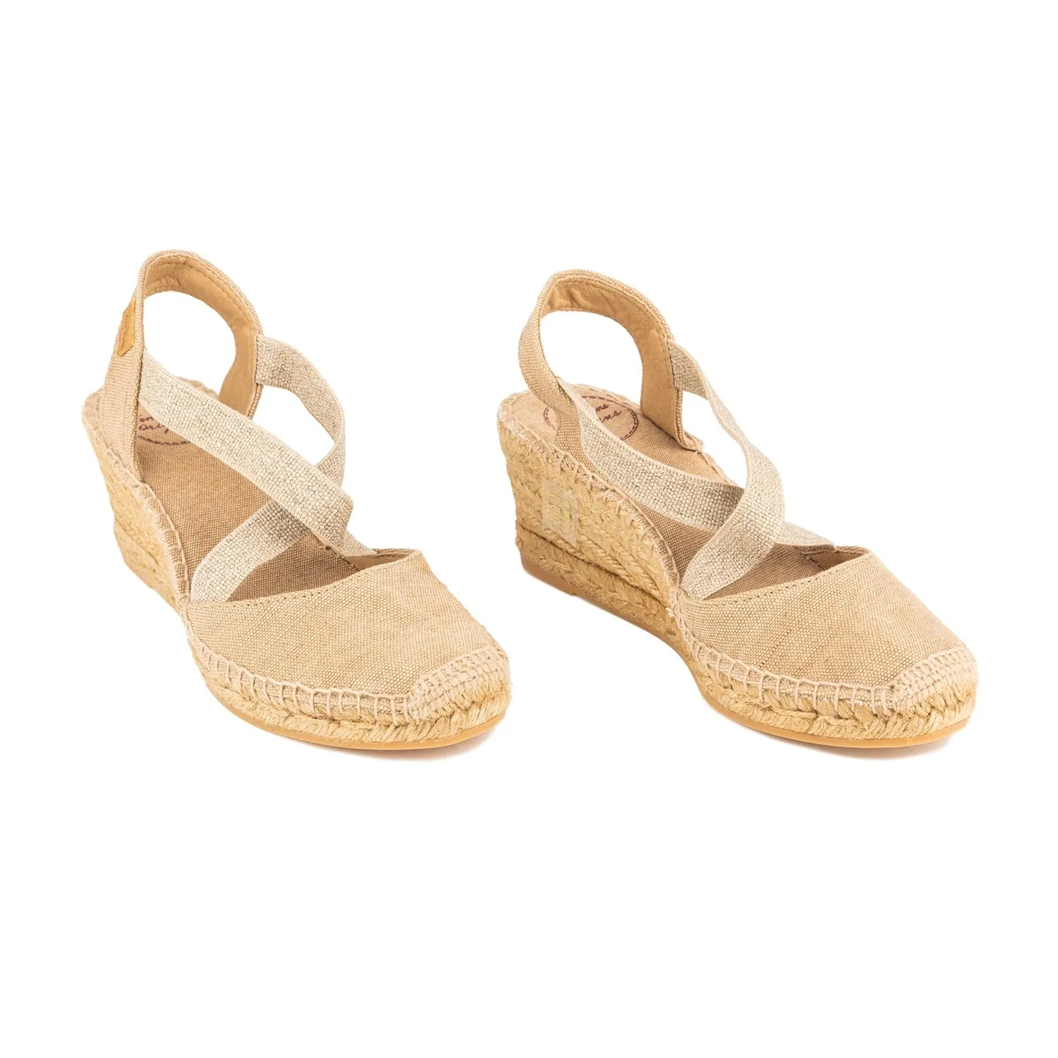 Plain Canvas Wedge Espadrille for Women - Saba-V