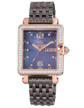 Reactor Trinity Womens Watch - Swarovski Crystals - Gunmetal & Rose Gold - MOP