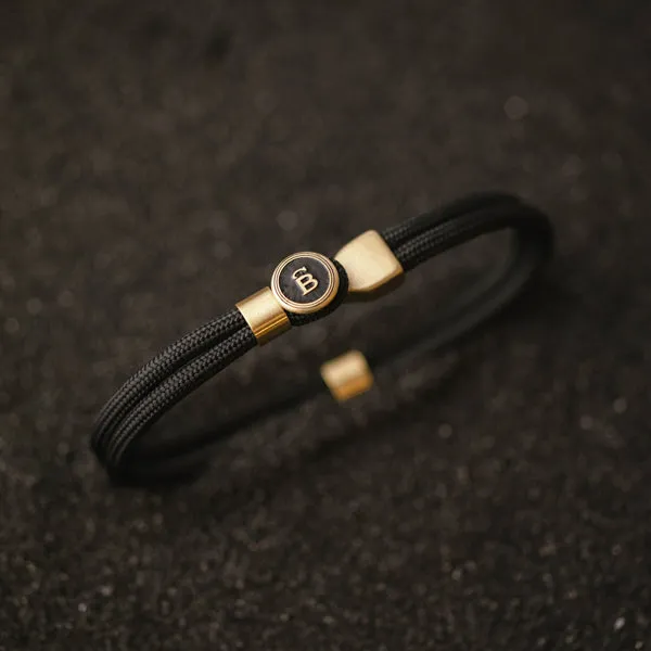 Riptide Rope Bracelet Black/18K Gold