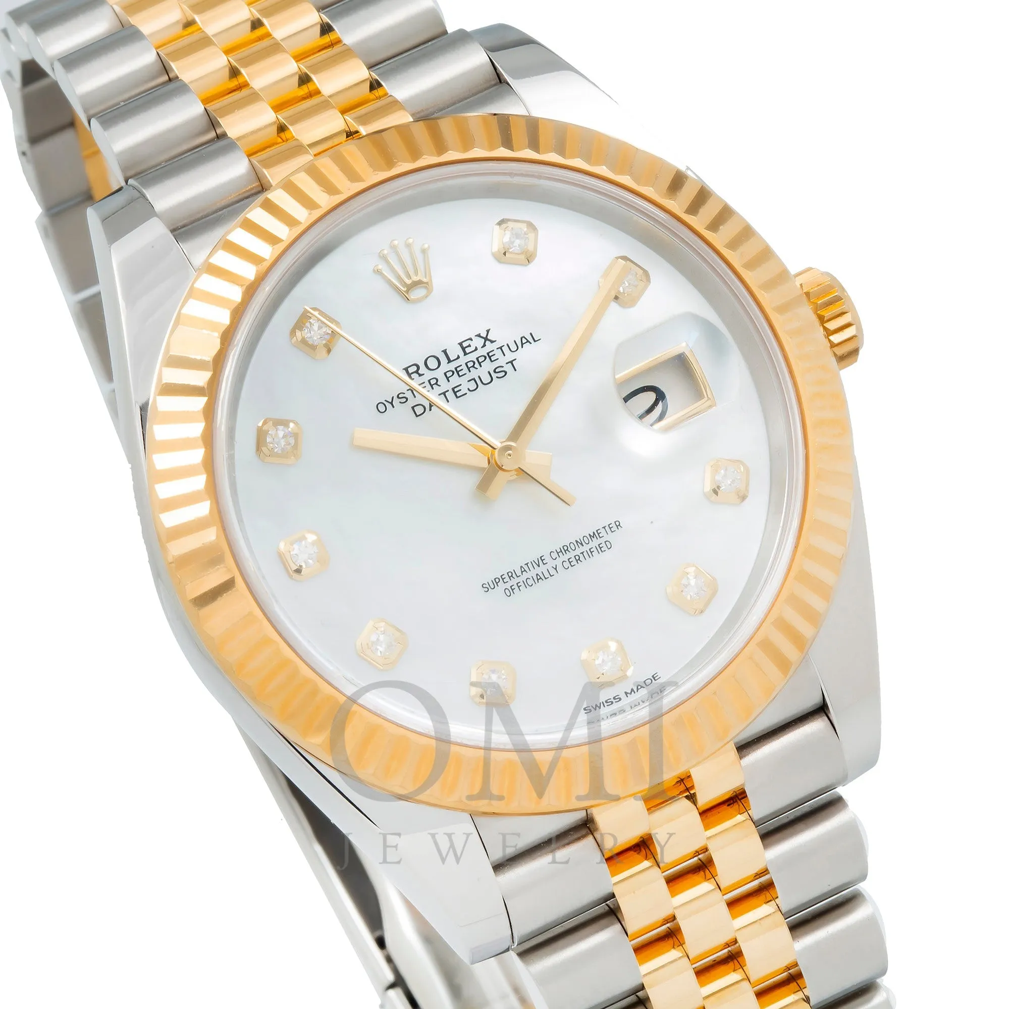 Rolex Datejust 126333 41MM Factory Mother Of Pearl Diamond Dial With Two Tone Jubilee Bracelet