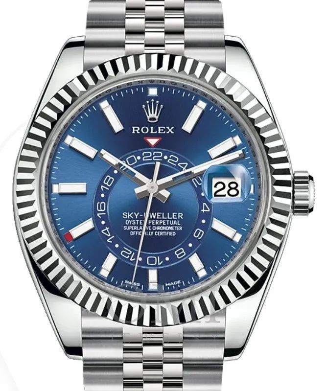 ROLEX OYSTER PERPETUAL SKY-DWELLER 326934 42MMBLUE INDEX DIAL WITH STAINLESS STEEL JUBILEE BRACELET