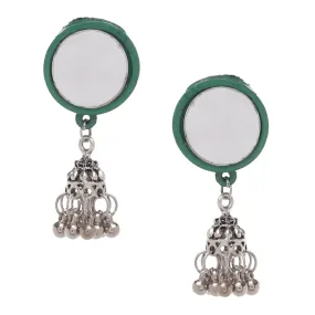 Round Green Jhumki Earring