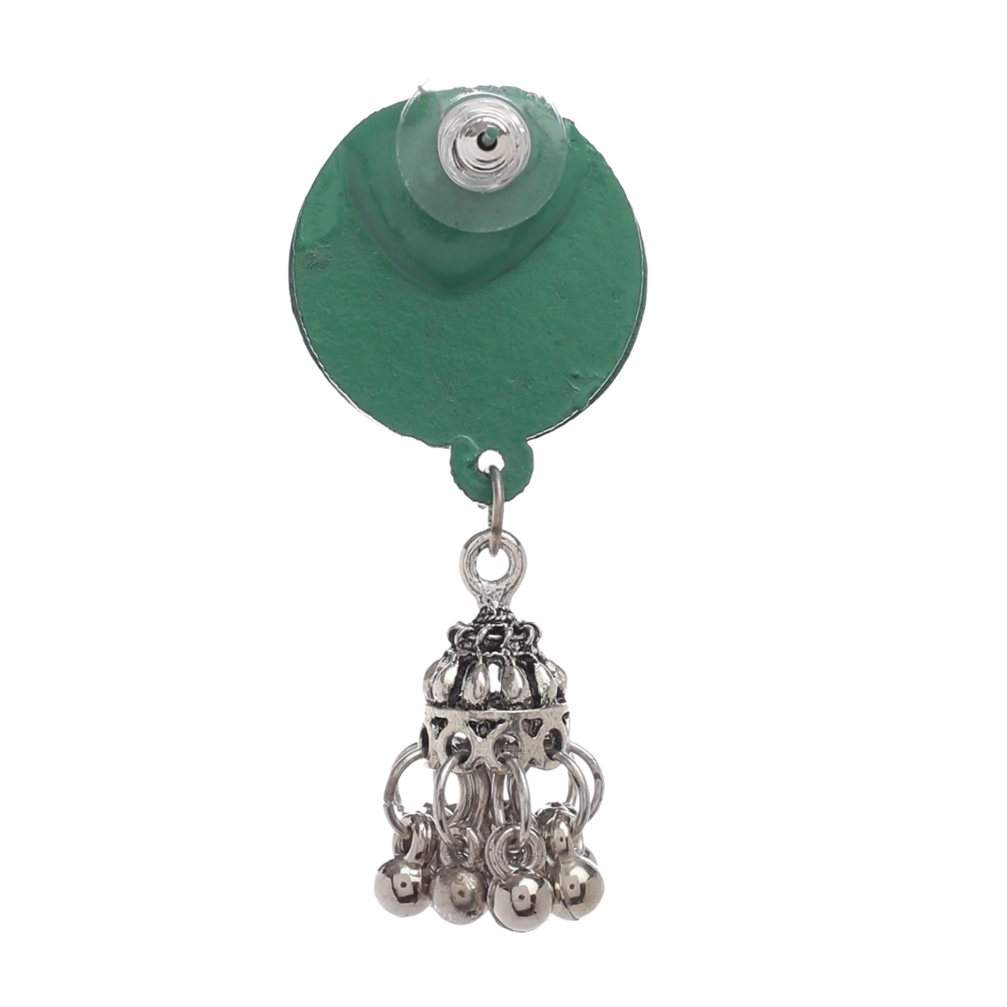 Round Green Jhumki Earring