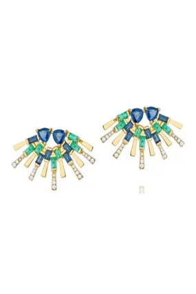 Sapphire Diamond Sunshine Earrings