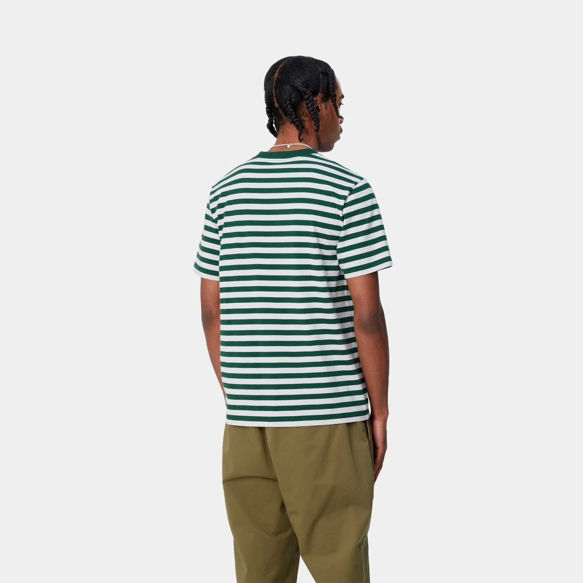 Scotty Stripe Athletic T- Shirt | Chervil / Sonic Silver