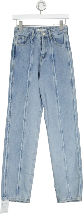 See See Blue Frayed Trim Jeans UK 6