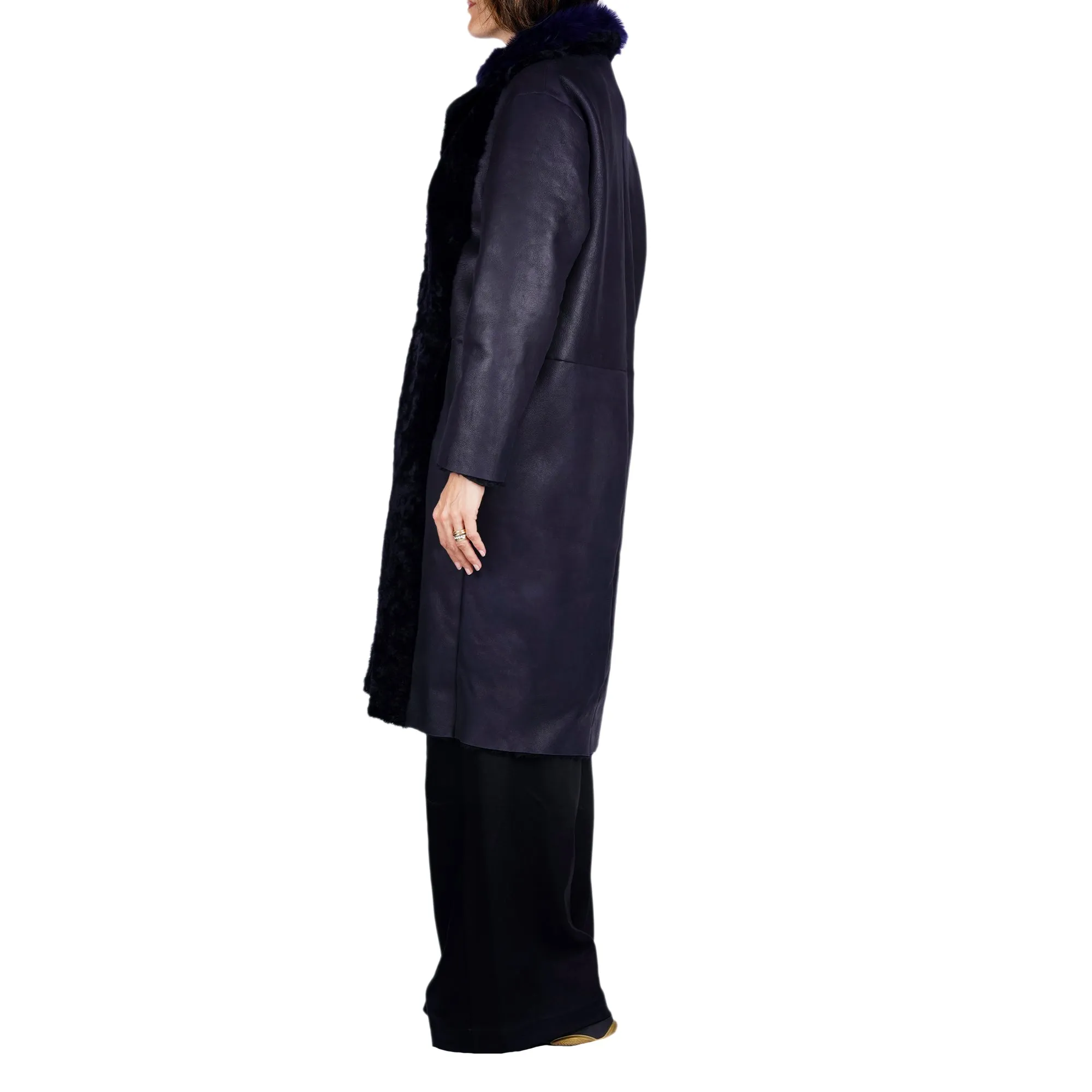 Shearling Coat Deep Blue