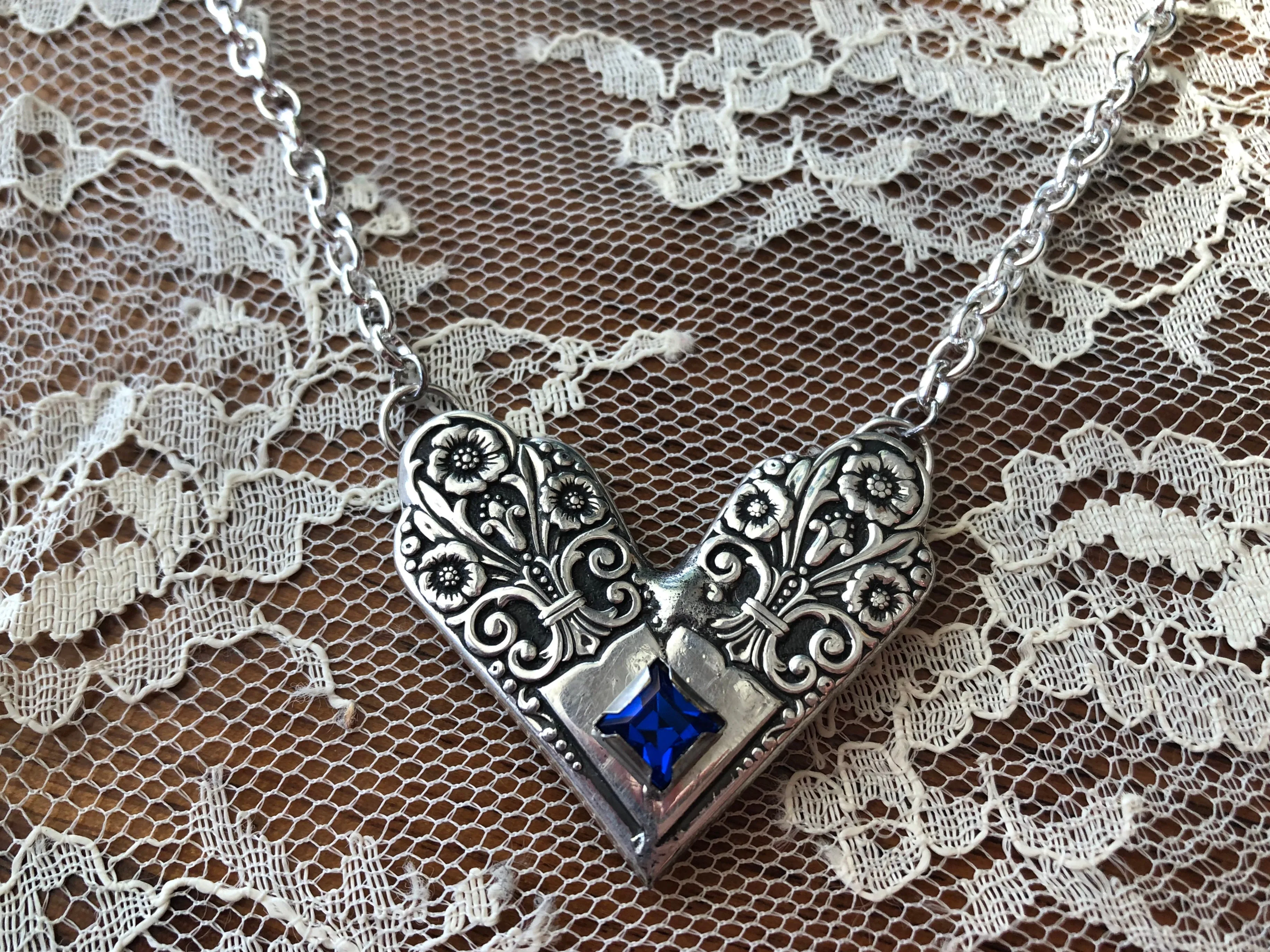 Silverware Heart Necklace Precious