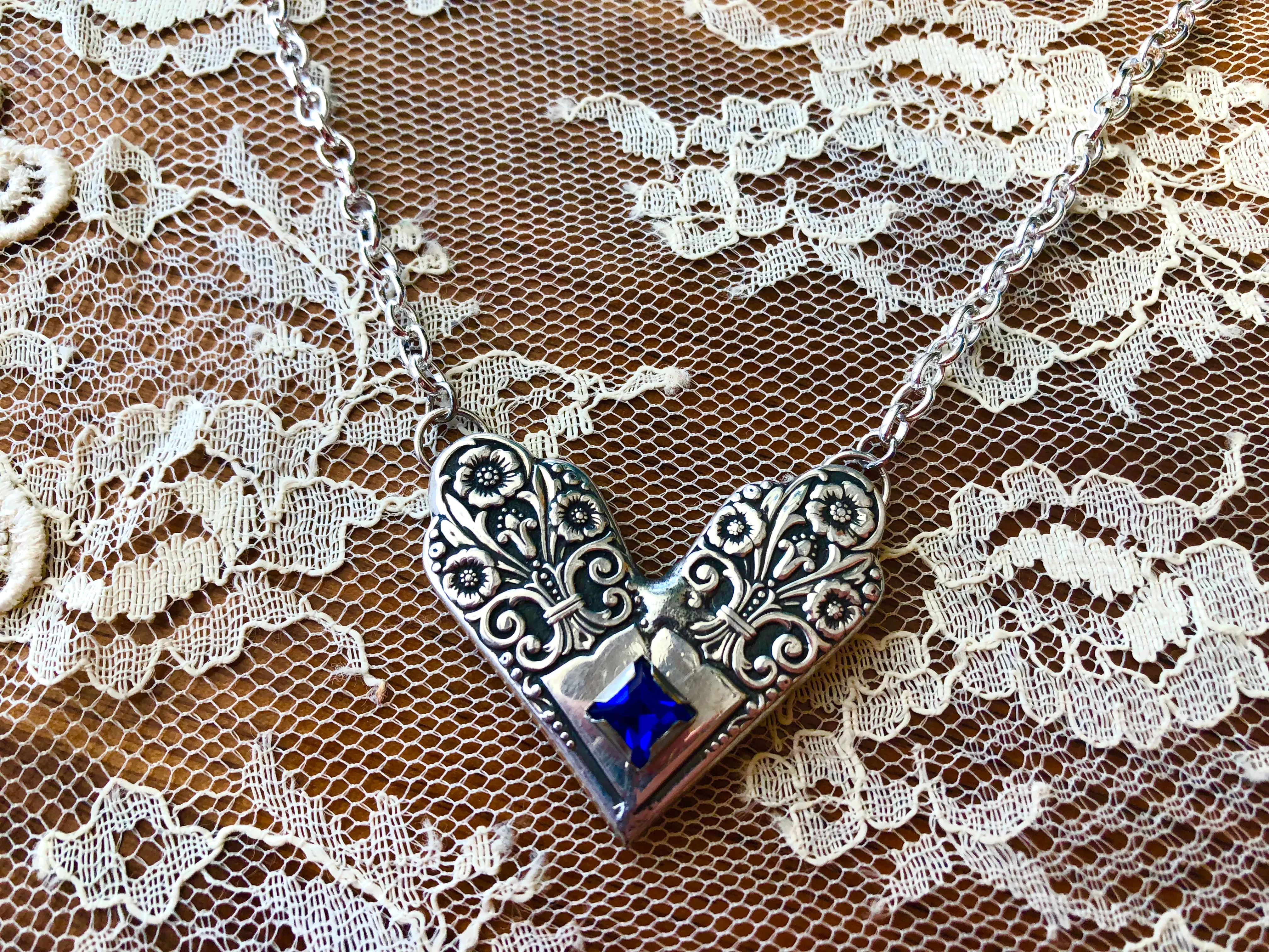 Silverware Heart Necklace Precious