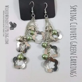 Spring Clovers Green Earrings